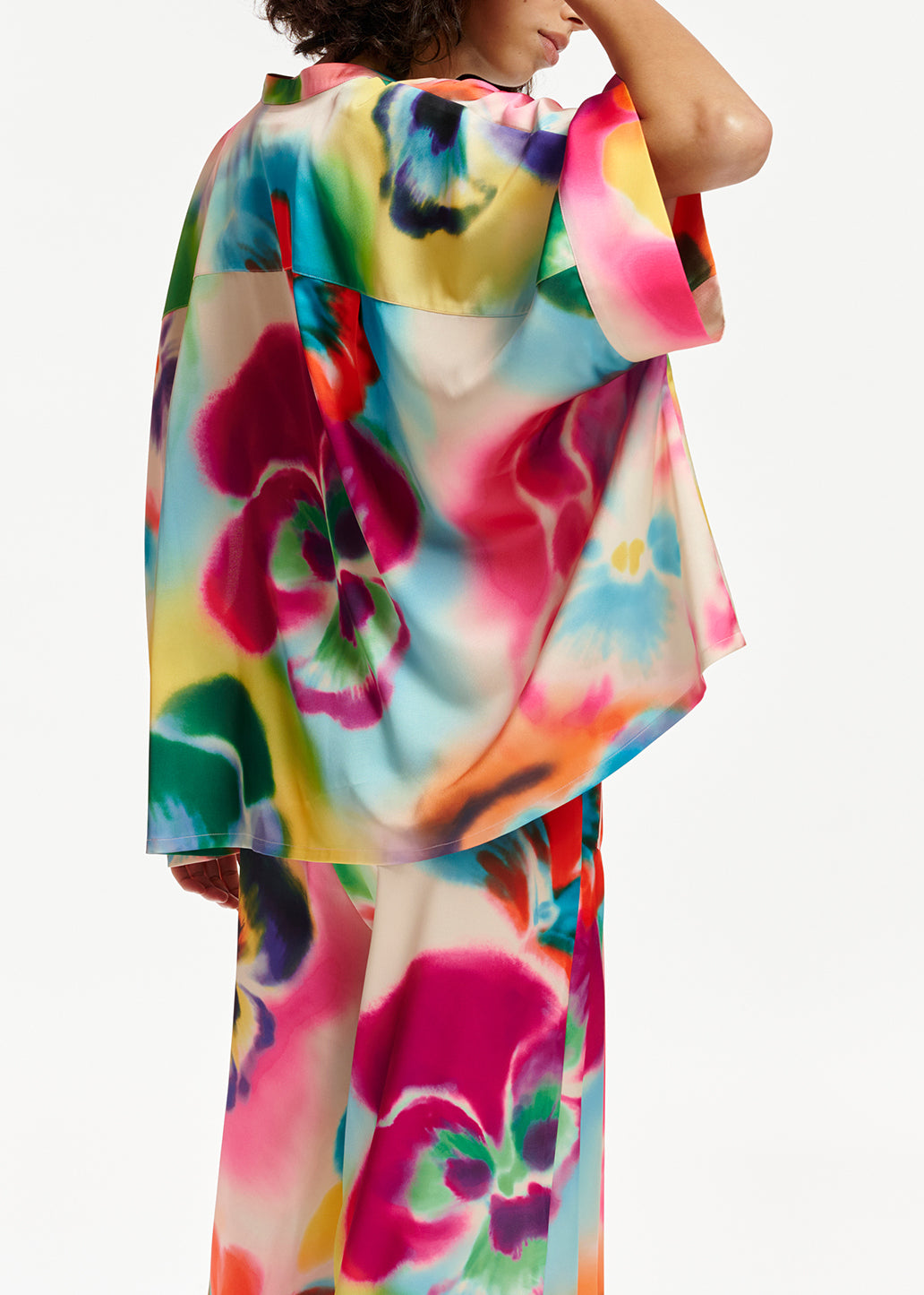Multicolor oversized shirt with floral print RE—SSENTIEL | Essentiel second hand