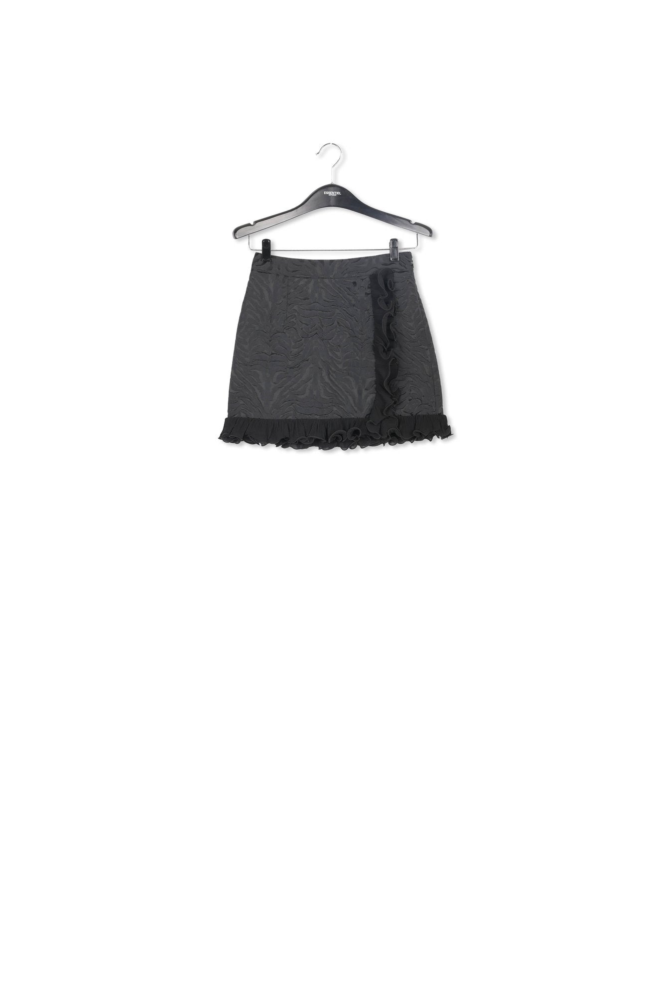 Black mini skirt with ruffle RE—SSENTIEL | Essentiel second hand