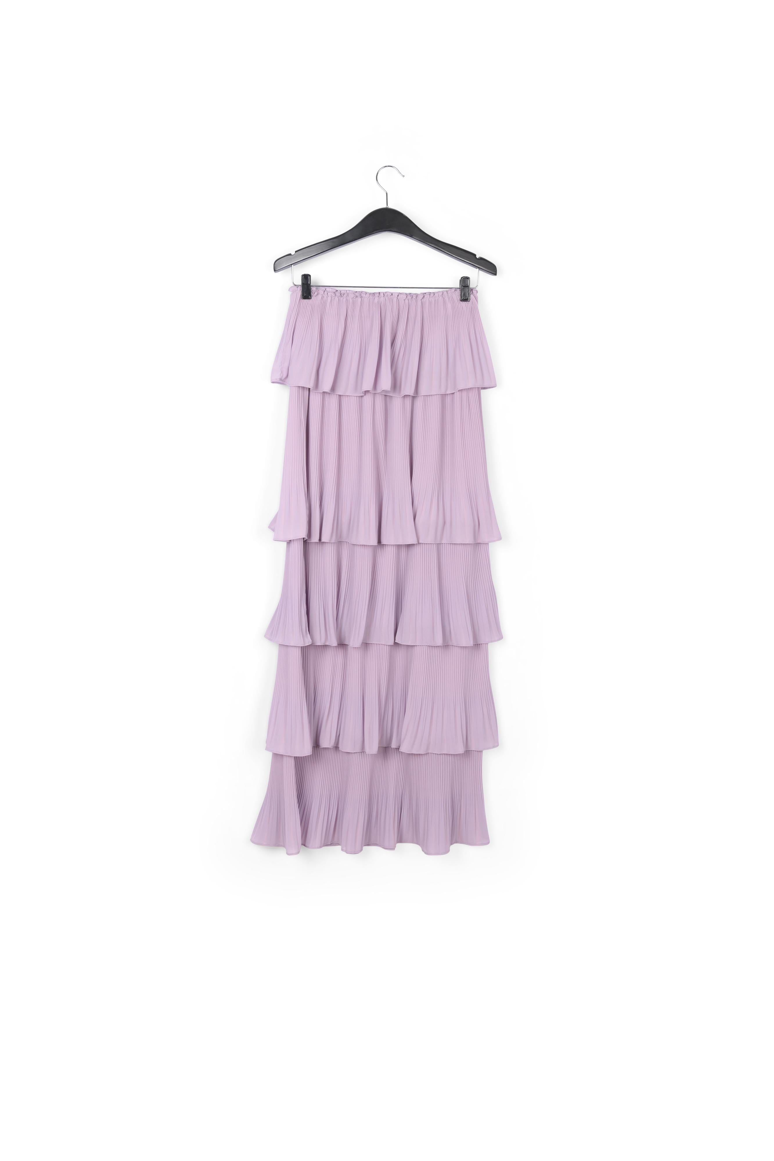 Robe lilas à volants avec ceinture en toile noire RE—SSENTIEL | Essentiel second hand