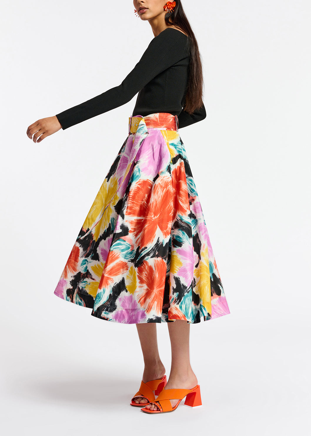 Black slim-fit off-the-shoulder knit sweater RE—SSENTIEL | Essentiel second hand