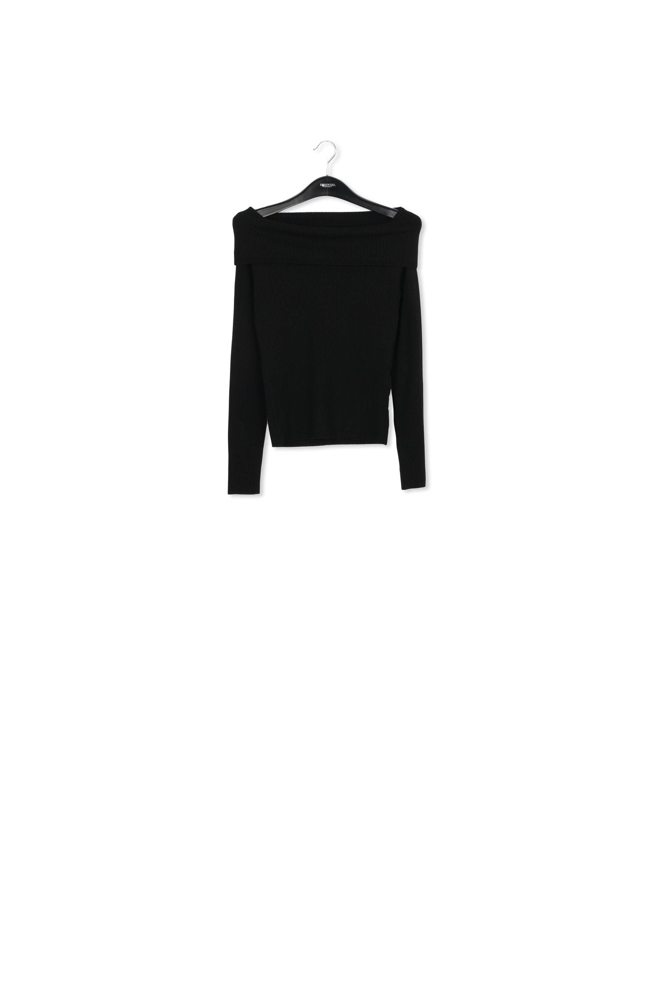 Pull en tricot noir à épaules dénudées RE—SSENTIEL | Essentiel second hand