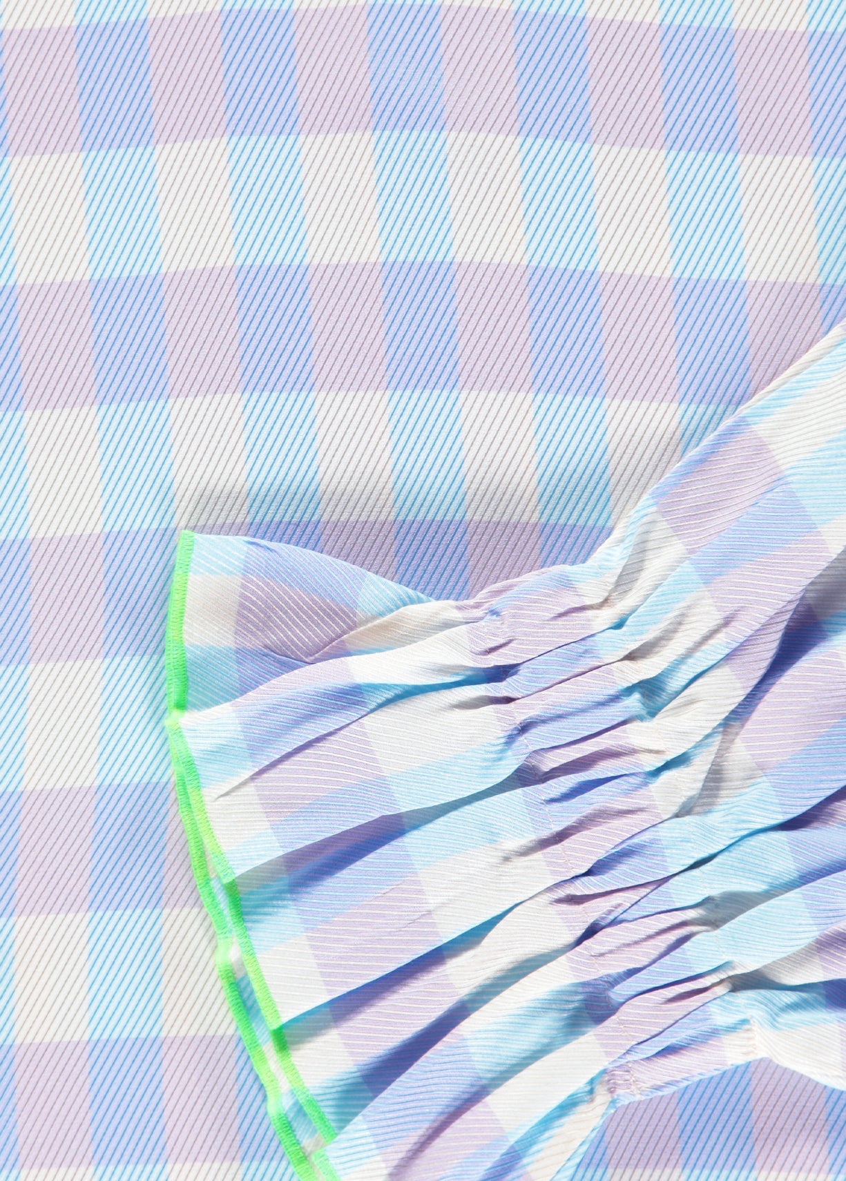 Light blue and purple plaid top with three-quarter sleeves RE—SSENTIEL | Essentiel second hand