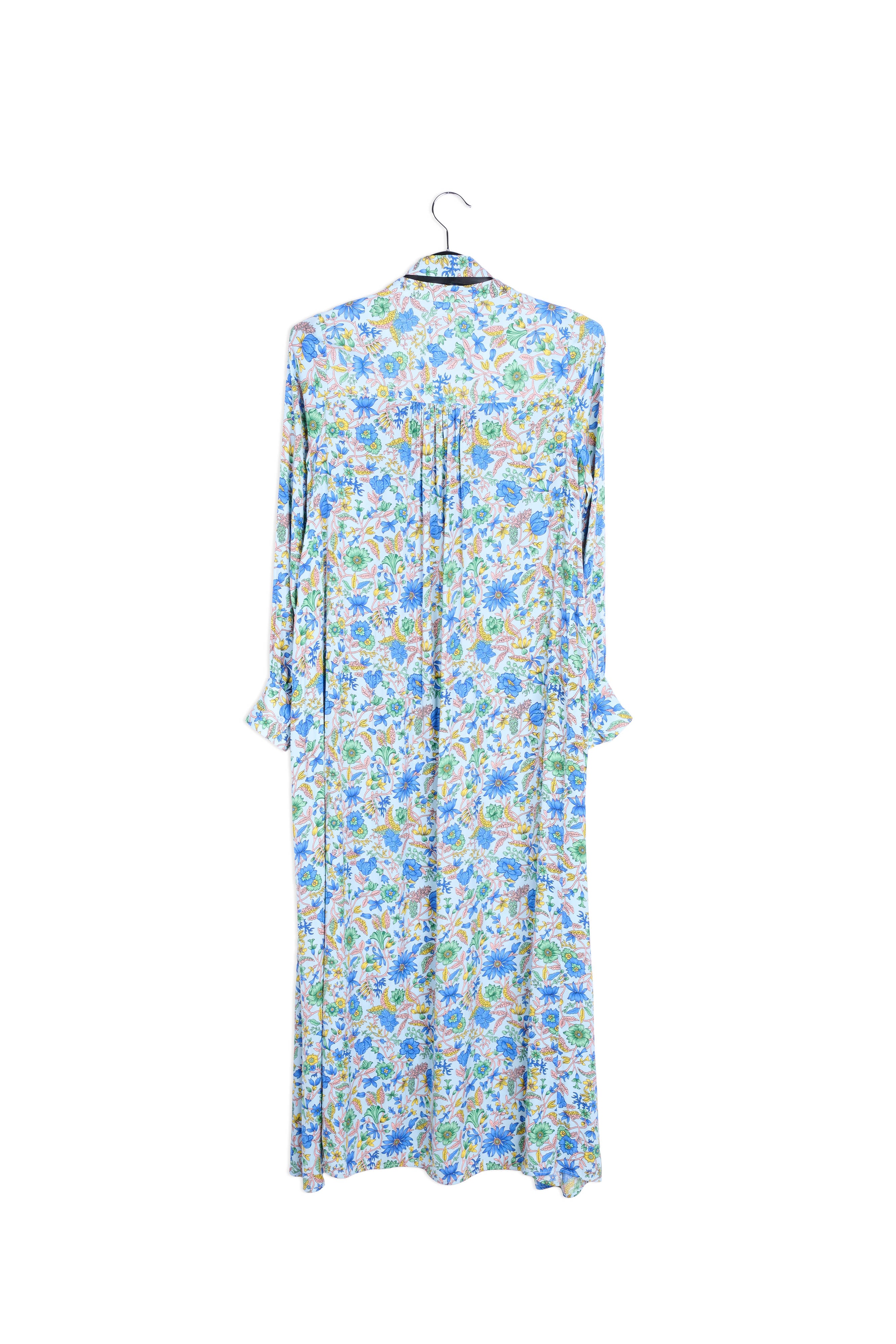 Light blue floral-print shirt dress RE—SSENTIEL | Essentiel second hand
