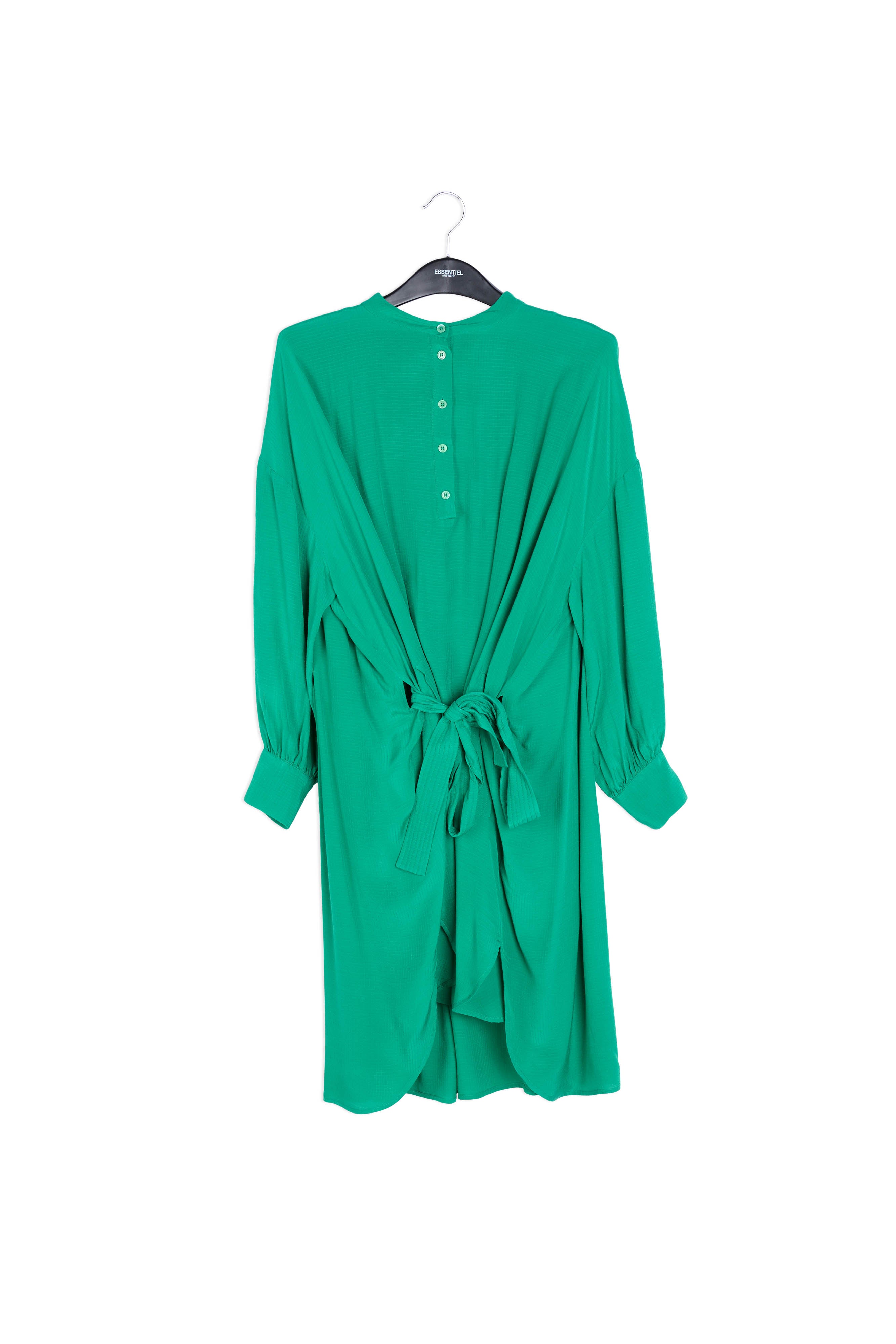Green relaxed-fit shirt dress with plissé backside RE—SSENTIEL | Essentiel second hand