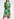Green, lilac and orange watercolor-print midi dress Faume - seconde main