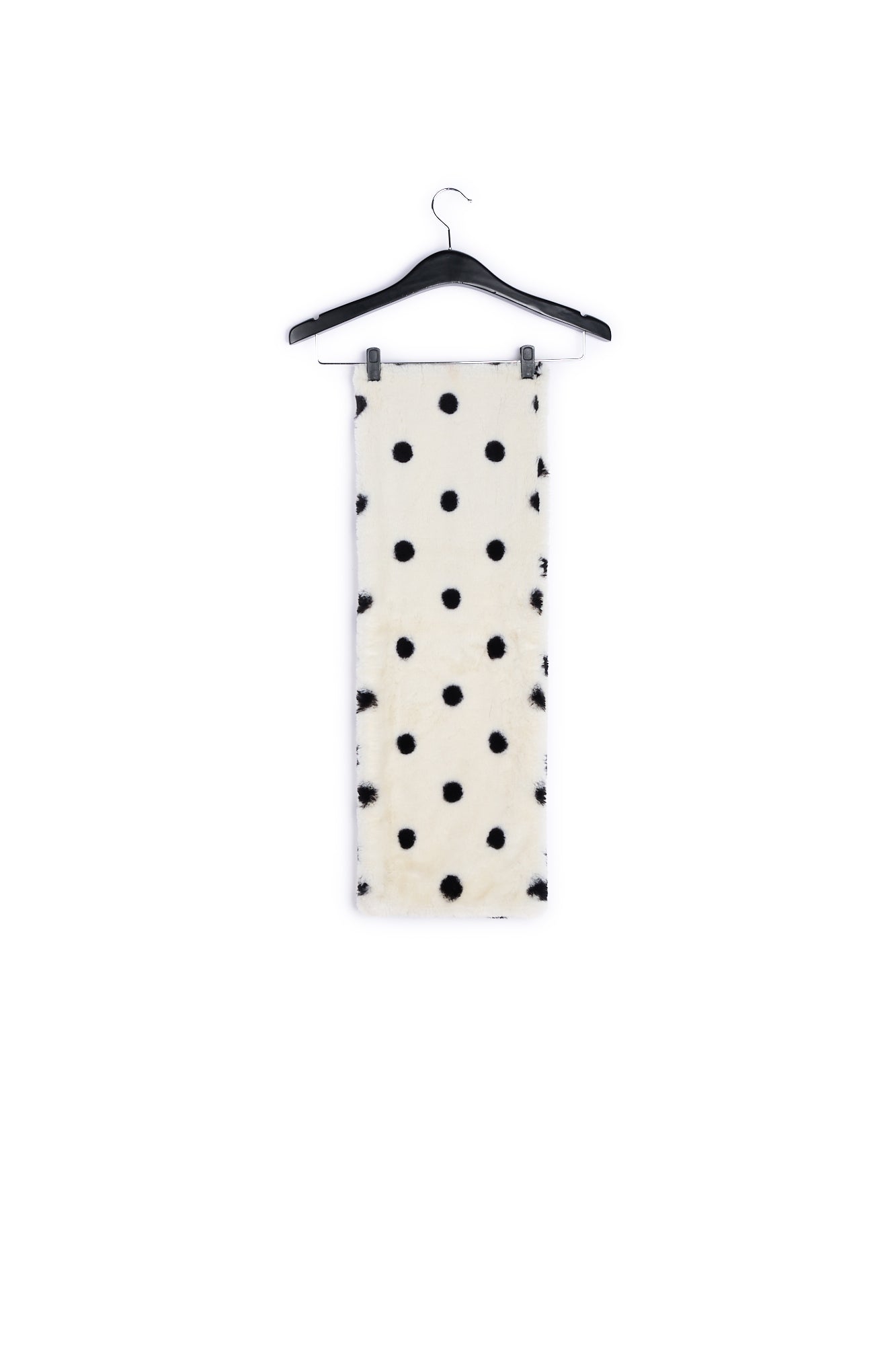 White faux fur scarf with polka dots RE—SSENTIEL | Essentiel second hand