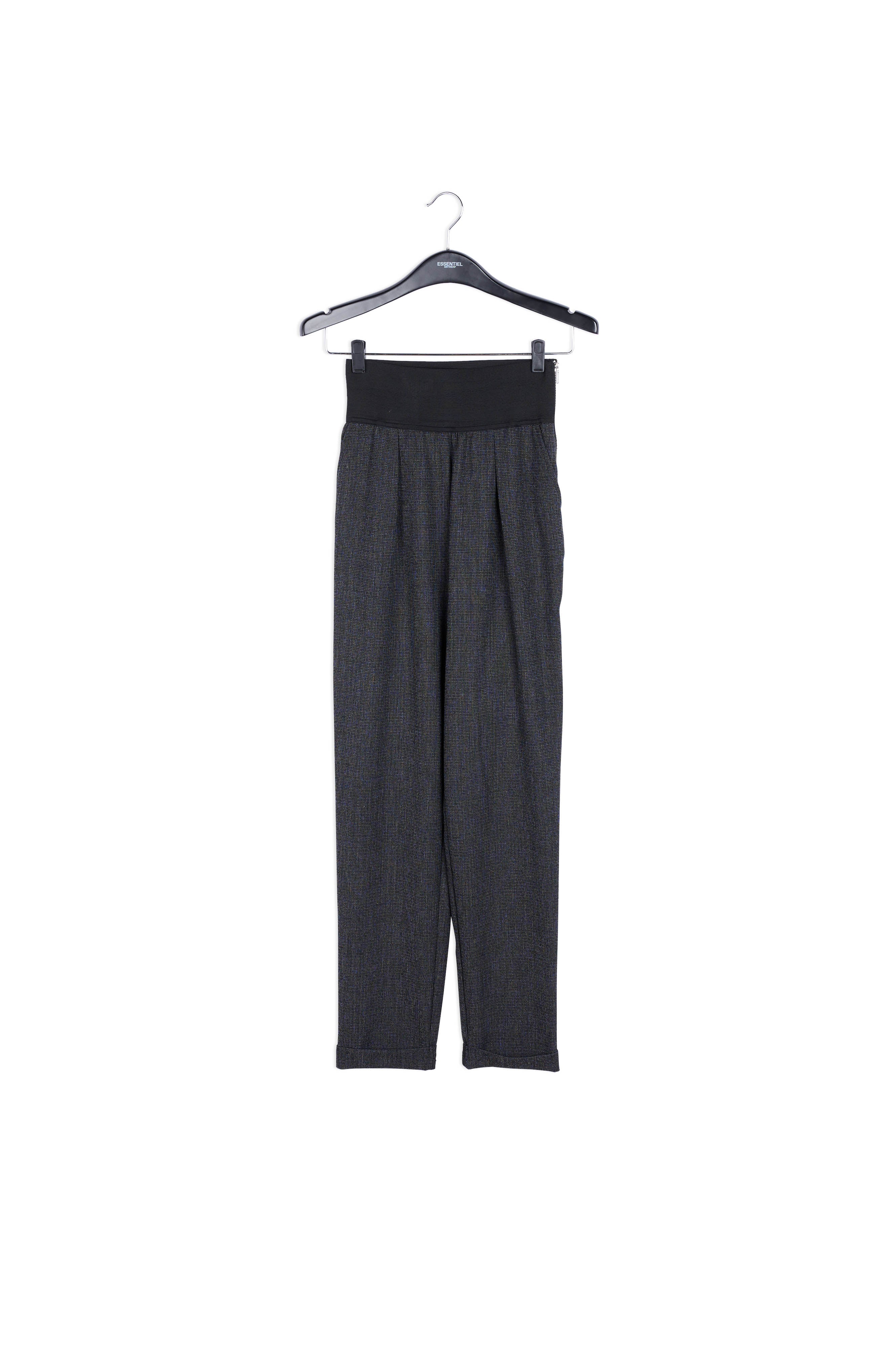 High-waisted black and white tapered pants RE—SSENTIEL | Essentiel second hand