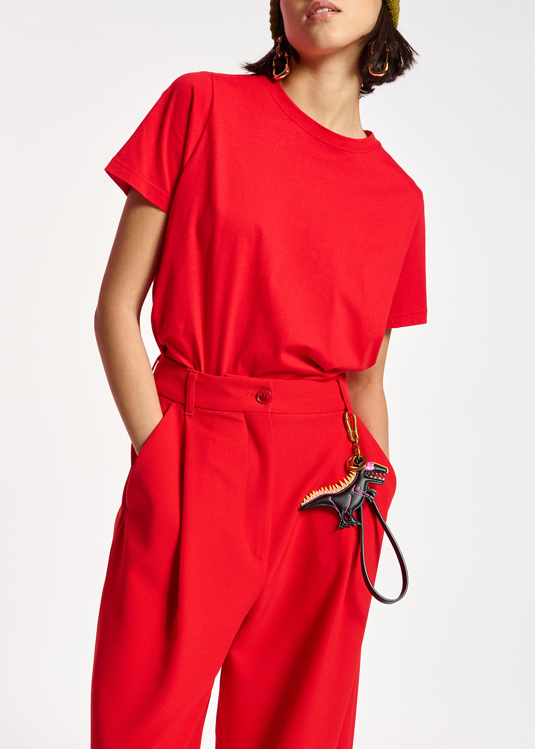 Red organic cotton slogan T-shirt RE—SSENTIEL | Essentiel second hand