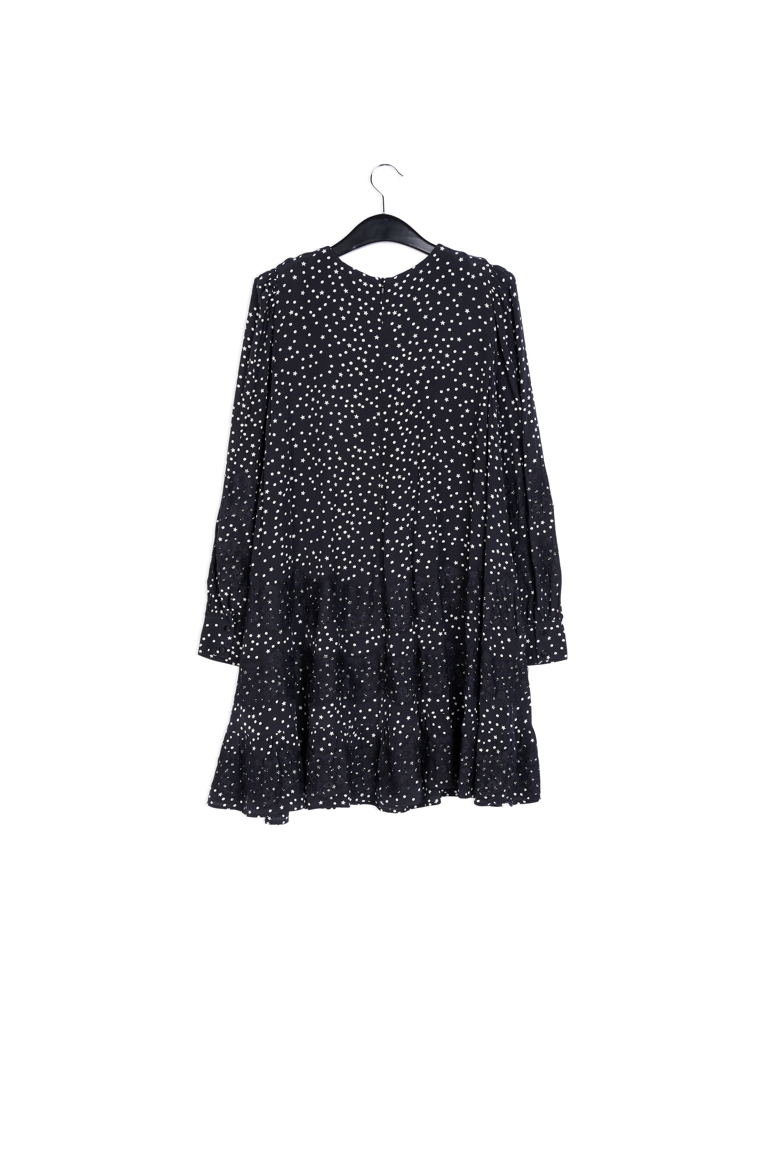 Black lace-trimmed mini dress RE—SSENTIEL | Essentiel second hand