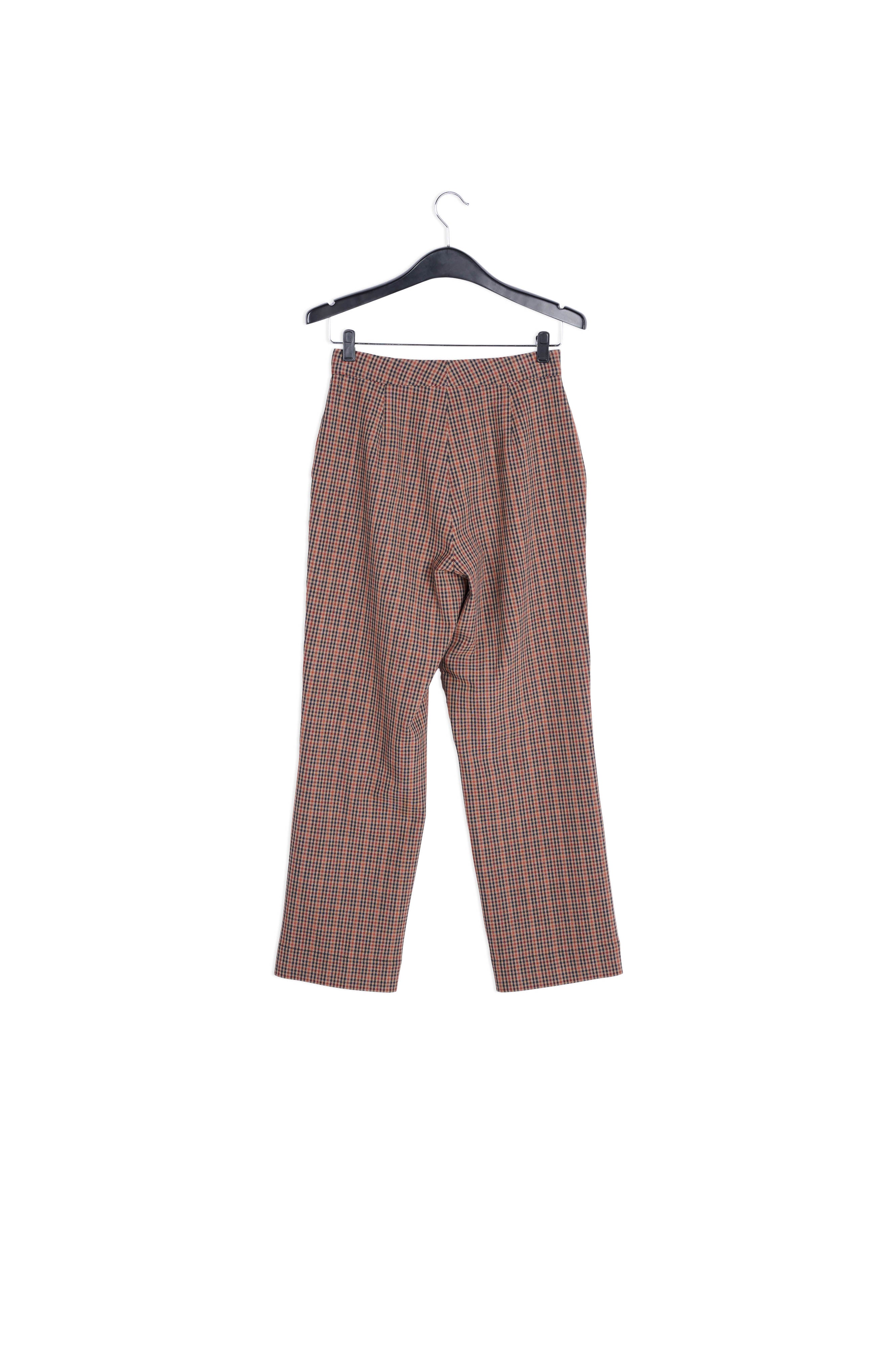 Pantalon à carreaux beige, rouges et bleu foncé RE—SSENTIEL | Essentiel second hand