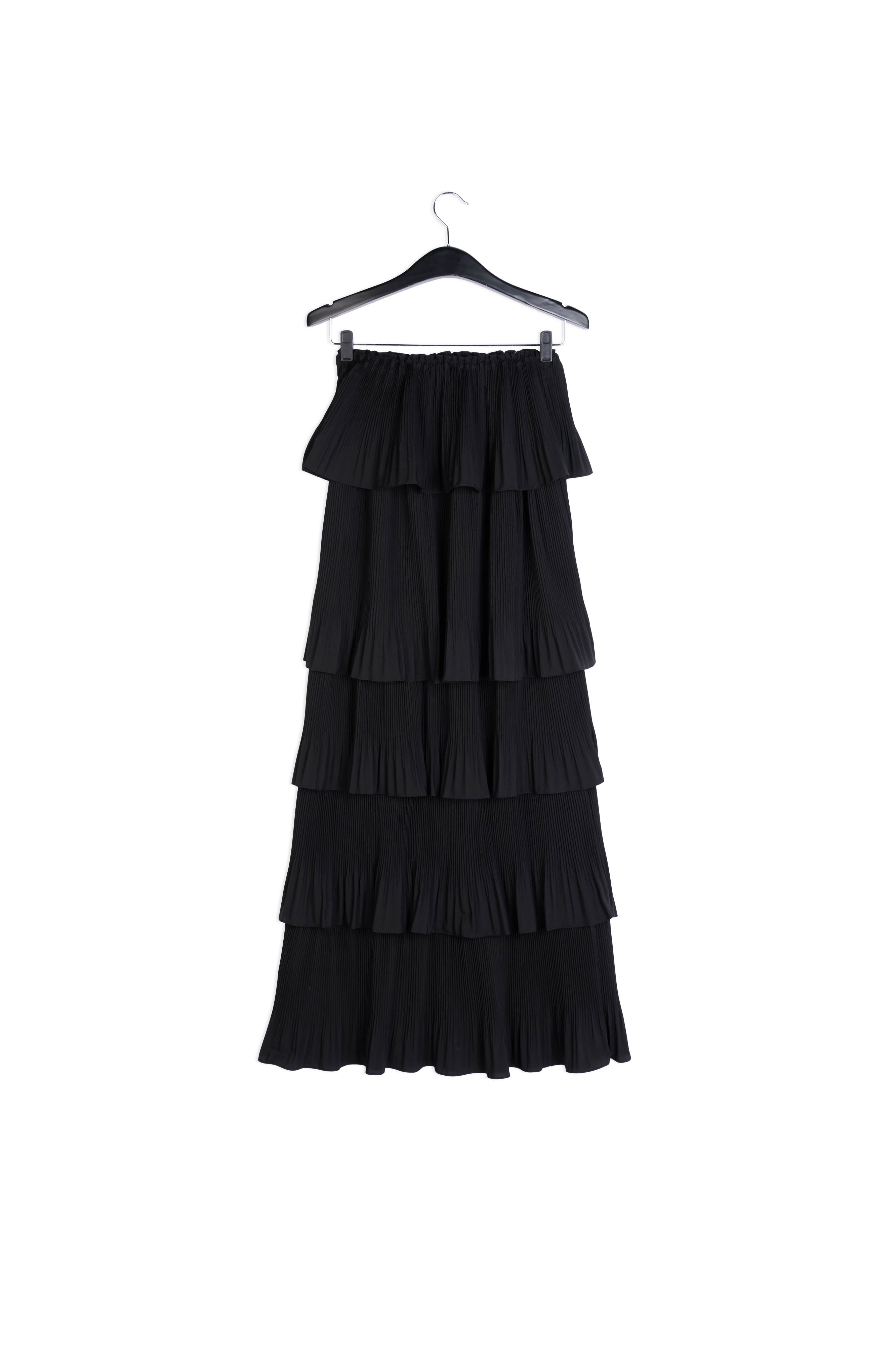 Black tiered strapless dress RE—SSENTIEL | Essentiel second hand
