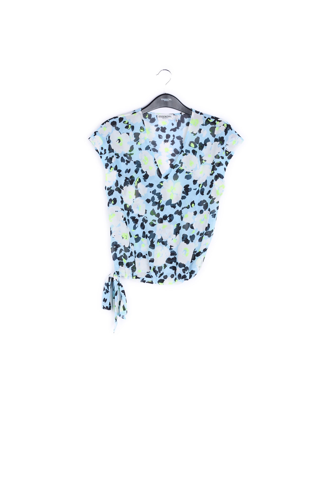 Light blue floral-print top RE—SSENTIEL | Essentiel second hand