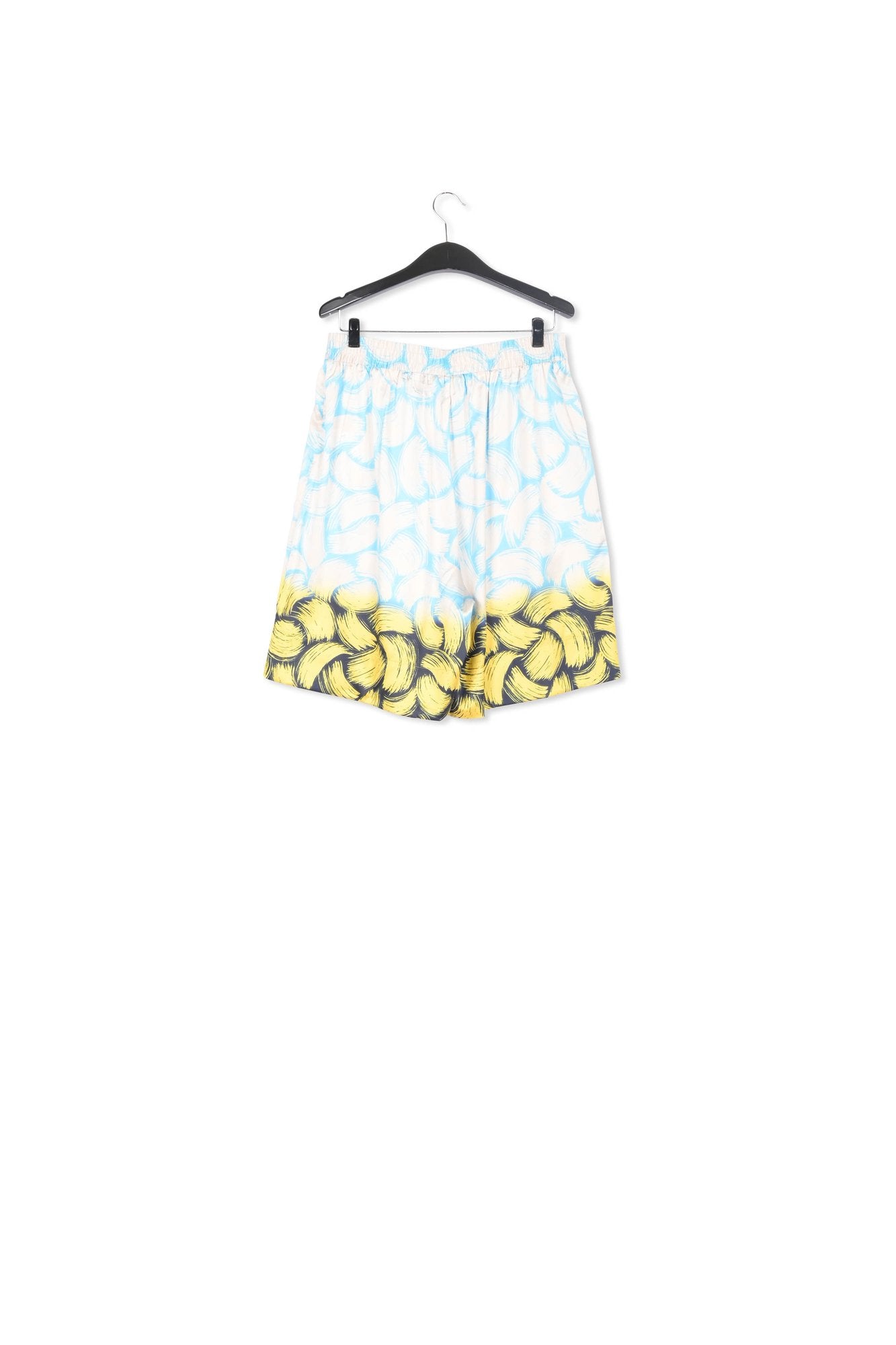 Blue, off-white and yellow abstract-print shorts RE—SSENTIEL | Essentiel second hand