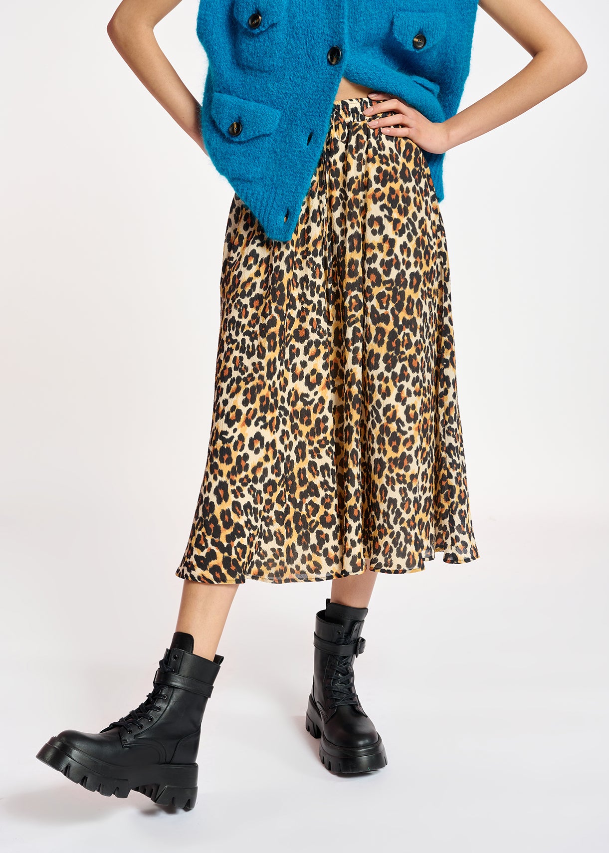 Leopard-print midi skirt RE—SSENTIEL | Essentiel second hand