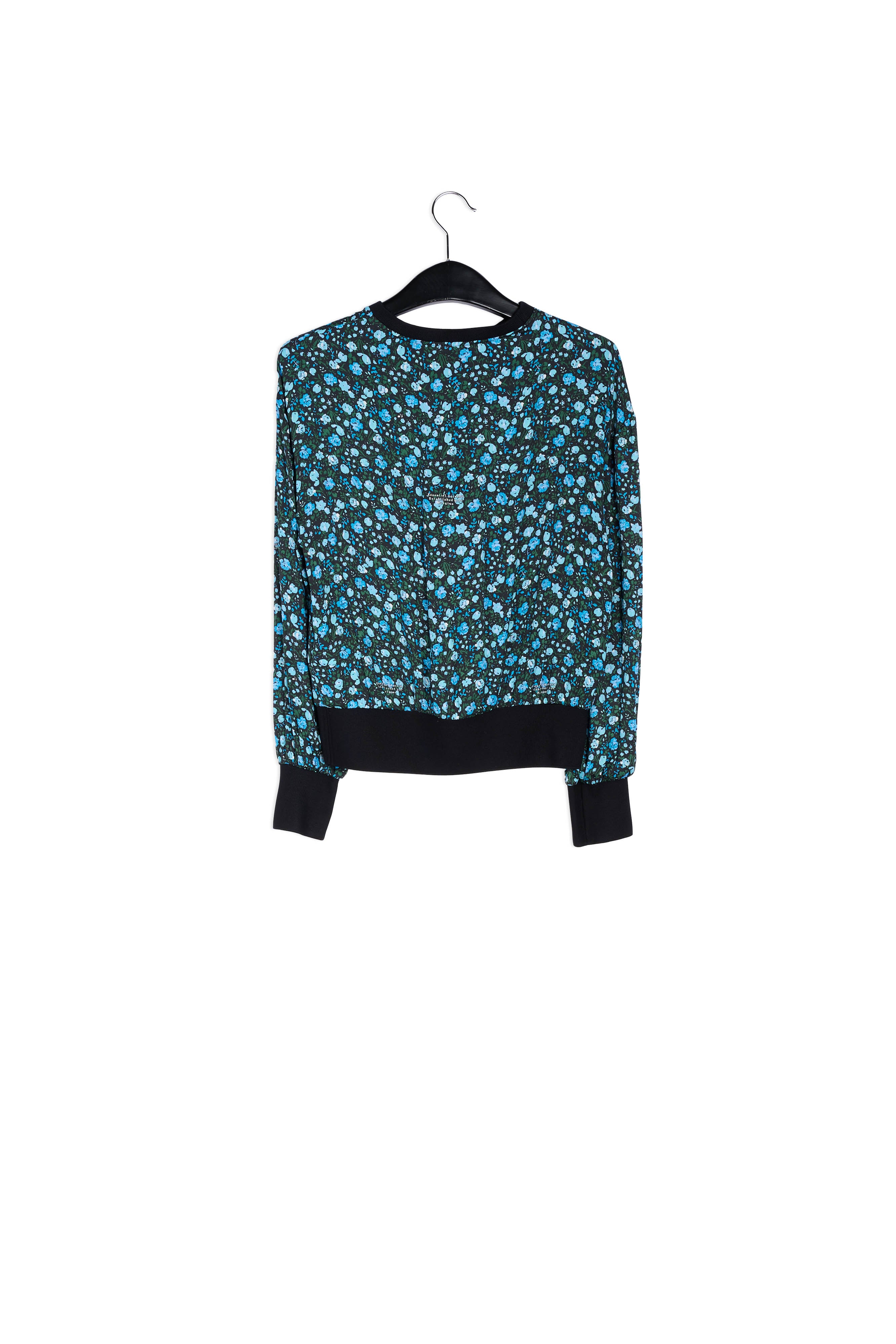 Top met blauwe en turquoise bloemenprint RE—SSENTIEL | Essentiel second hand