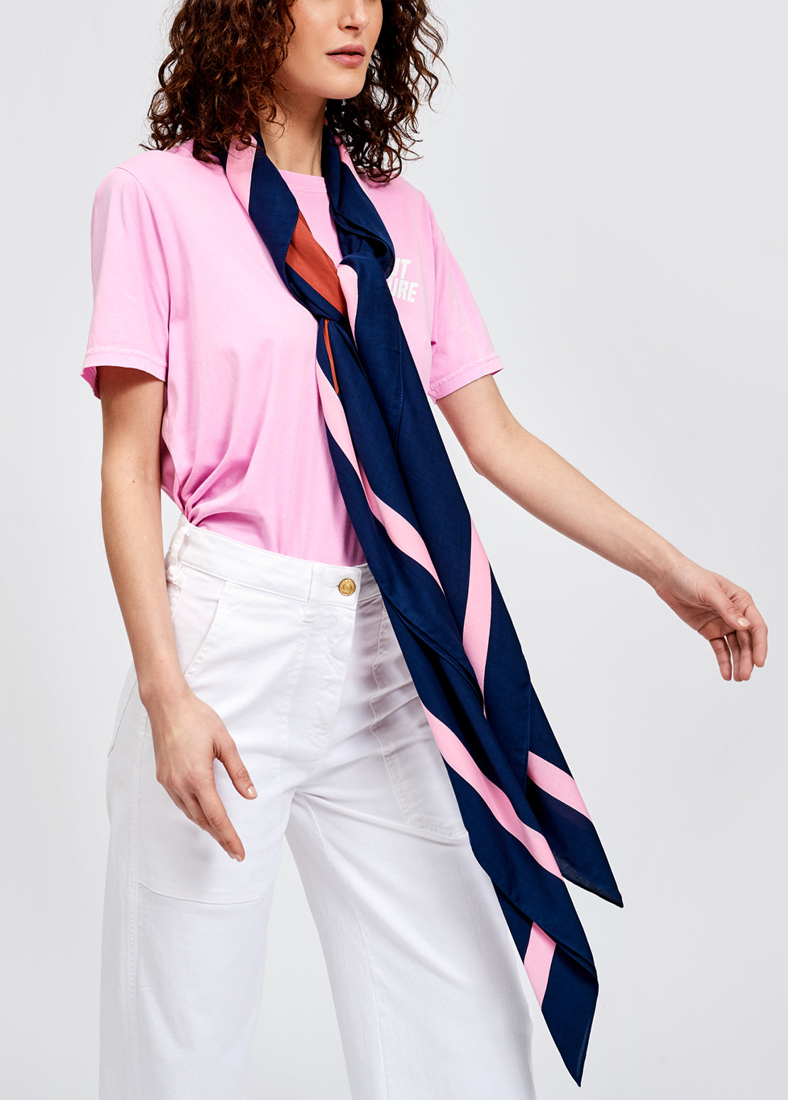 Navy blue colorblock scarf RE—SSENTIEL | Essentiel second hand