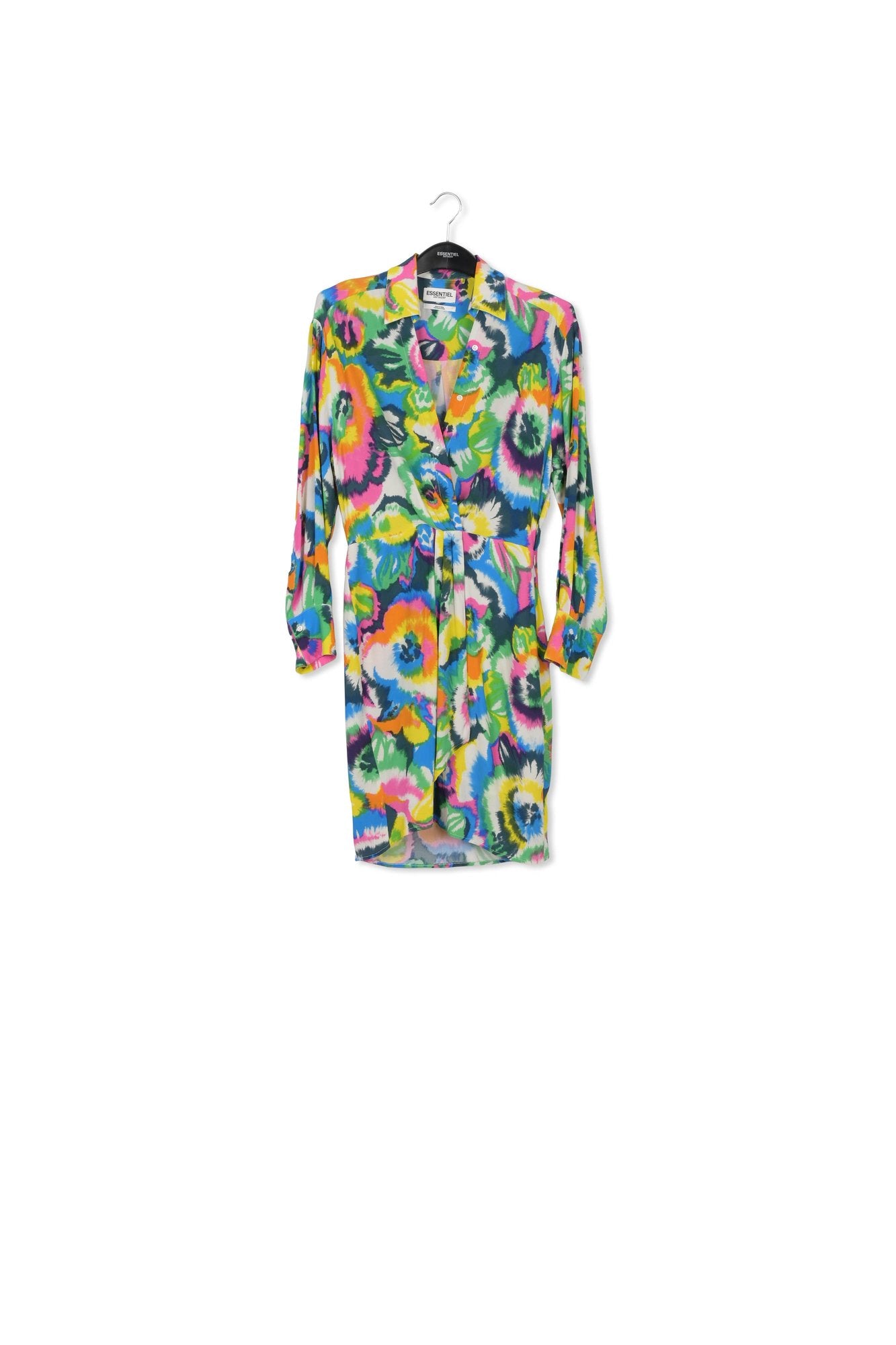 Multicolor floral print mini wrap dress RE—SSENTIEL | Essentiel second hand