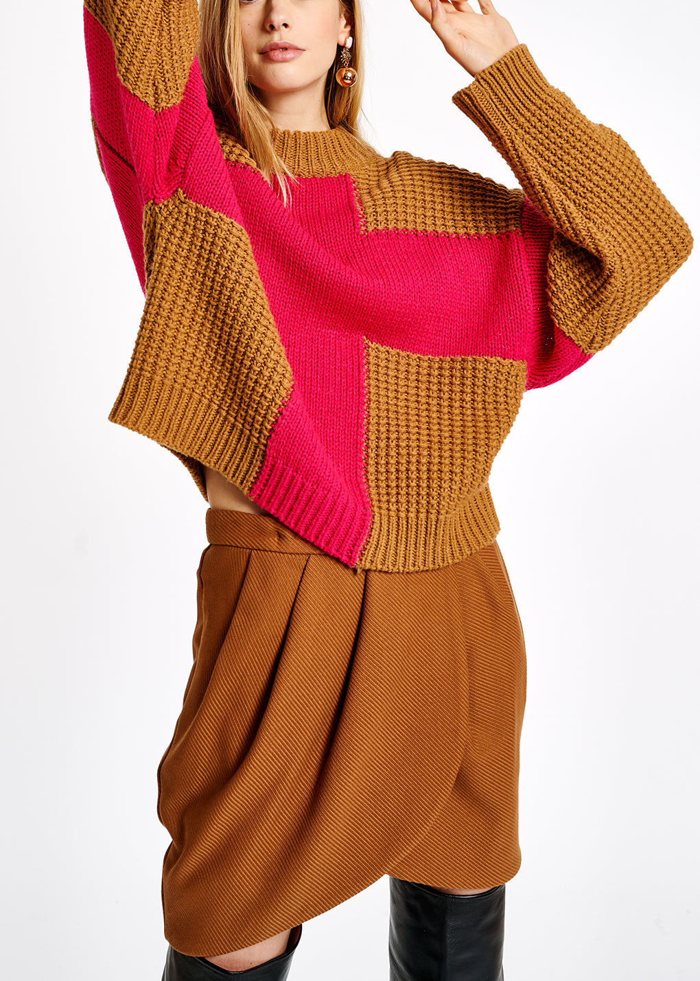 Camel korte wikkelrok RE—SSENTIEL | Essentiel second hand