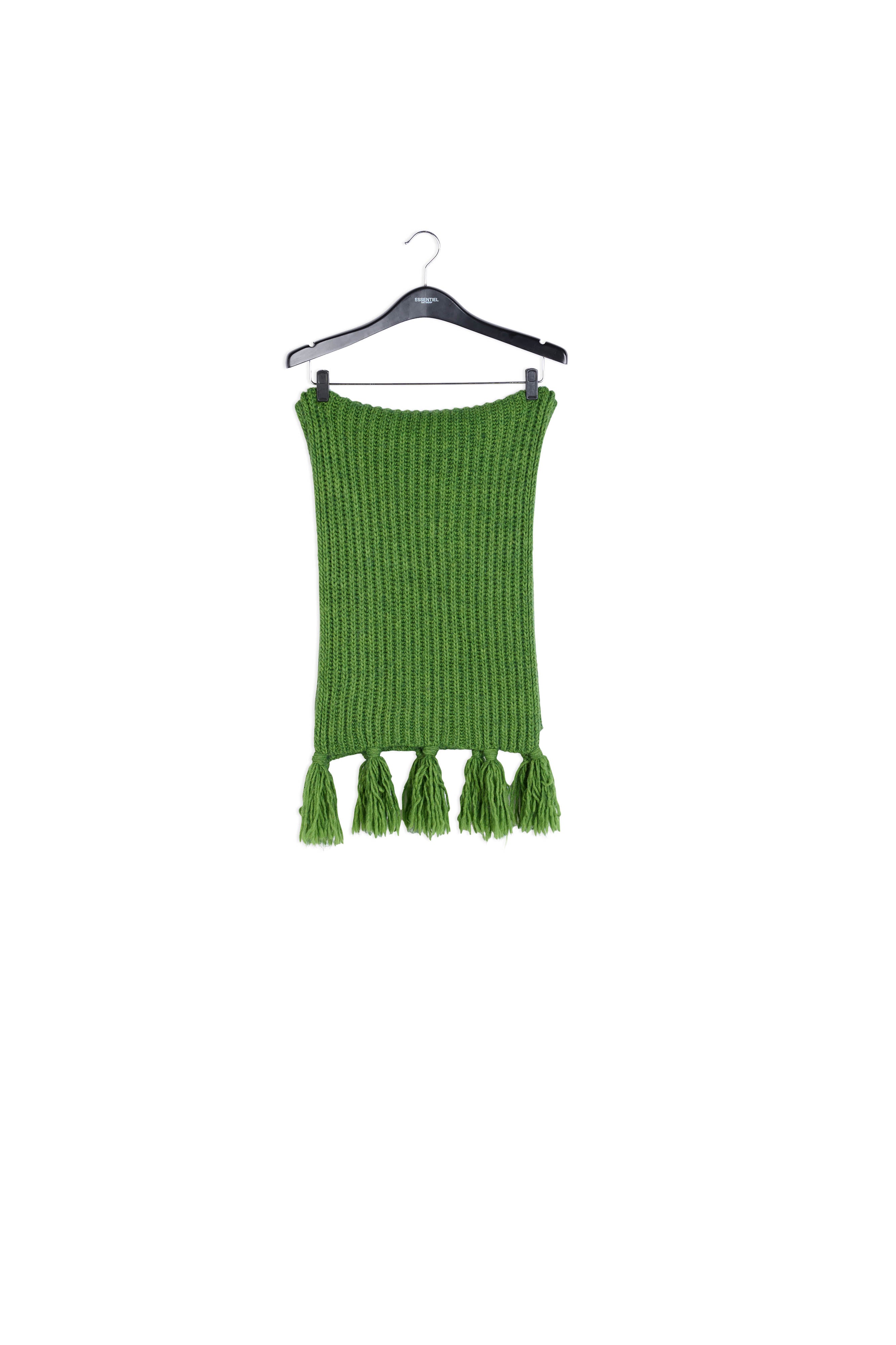 Long green ribbed-knit scarf RE—SSENTIEL | Essentiel second hand