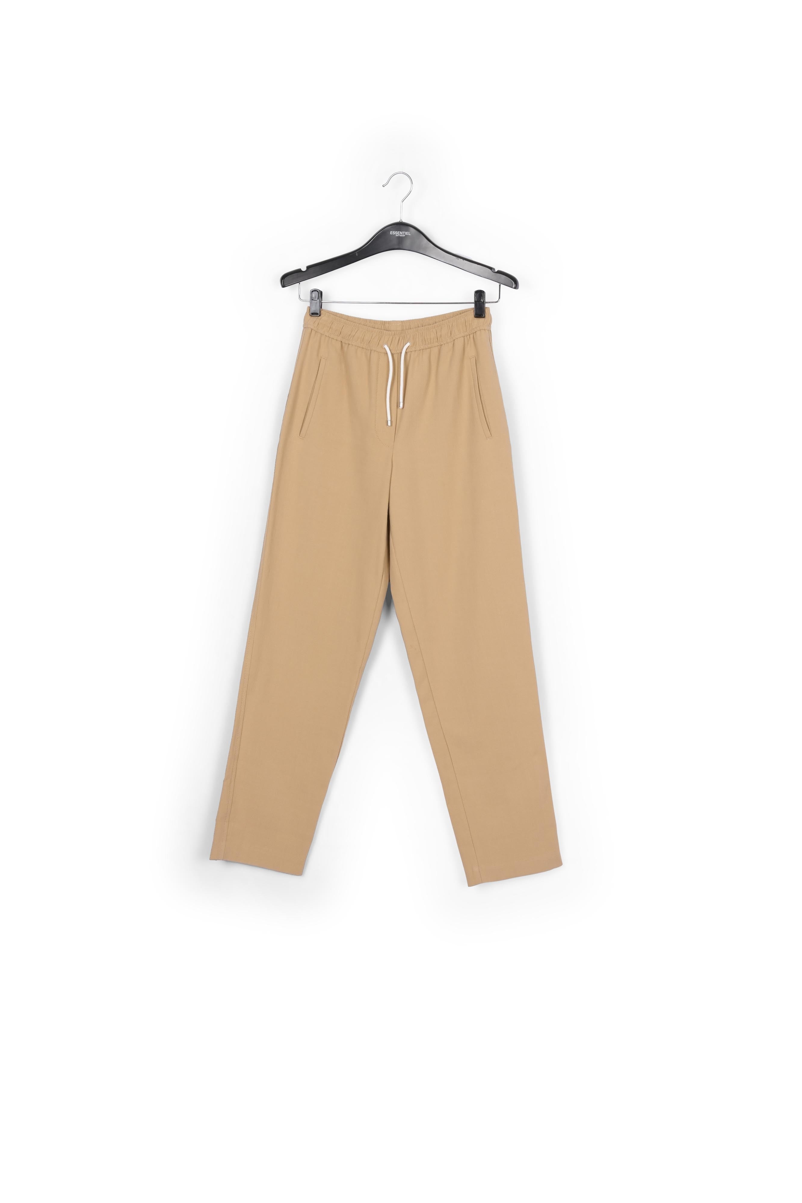 Pantalon fuselé en coton beige RE—SSENTIEL | Essentiel second hand