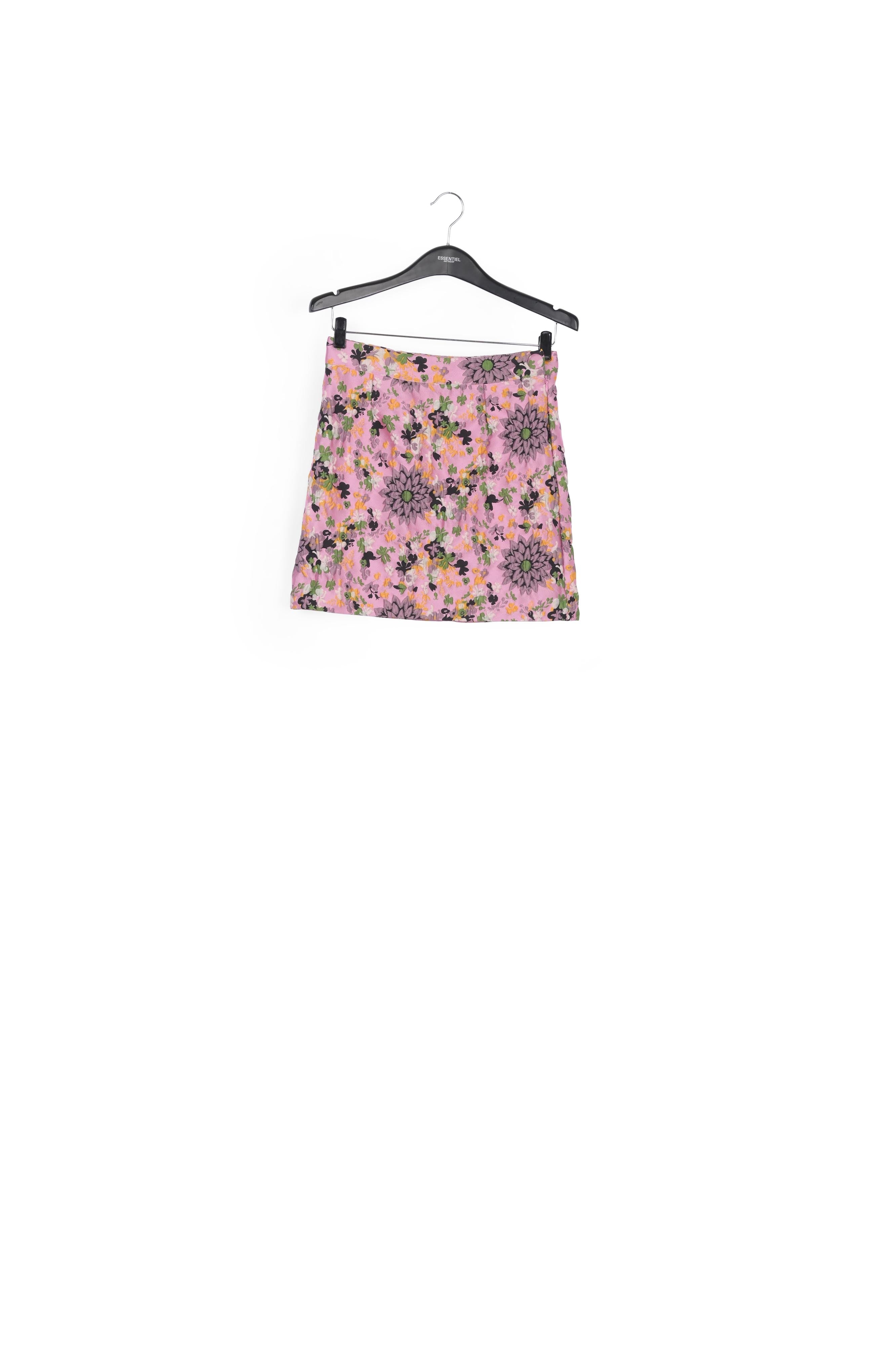 Pink floral jacquard mini skirt RE—SSENTIEL | Essentiel second hand