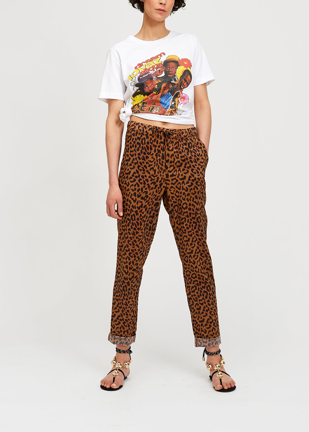 Leopard print tapered pants RE—SSENTIEL | Essentiel second hand