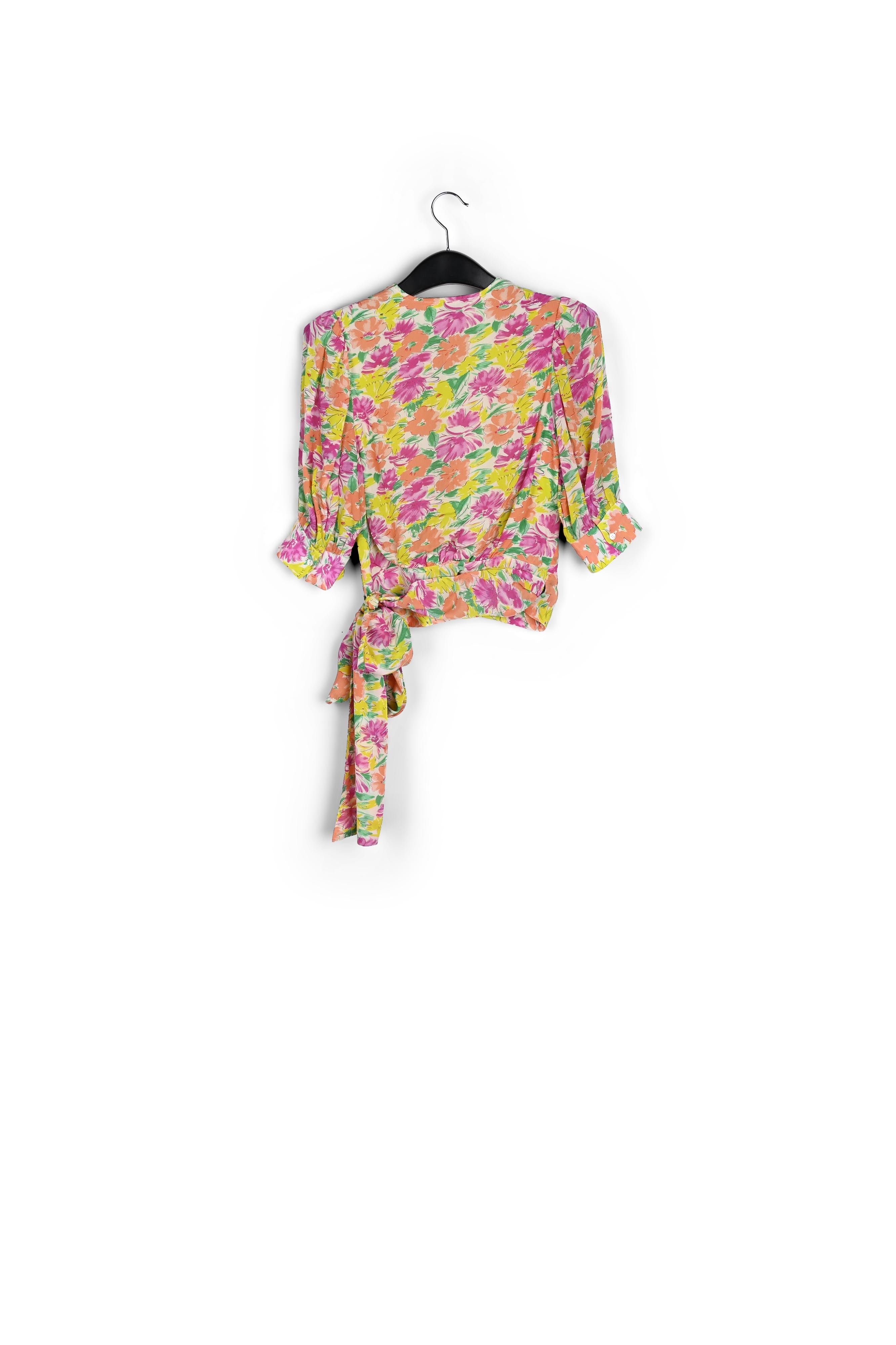 Multicolored floral-print wrap top RE—SSENTIEL | Essentiel second hand