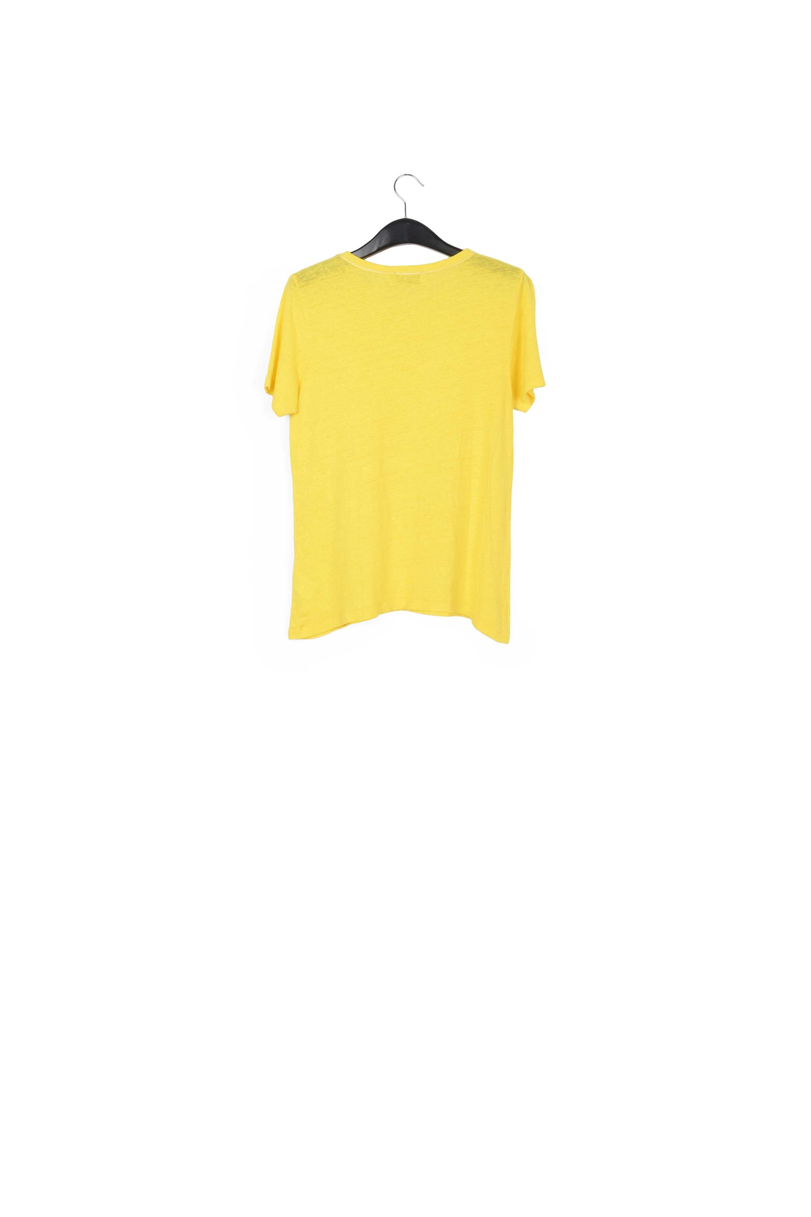 Yellow linen summer t-shirt RE—SSENTIEL | Essentiel second hand
