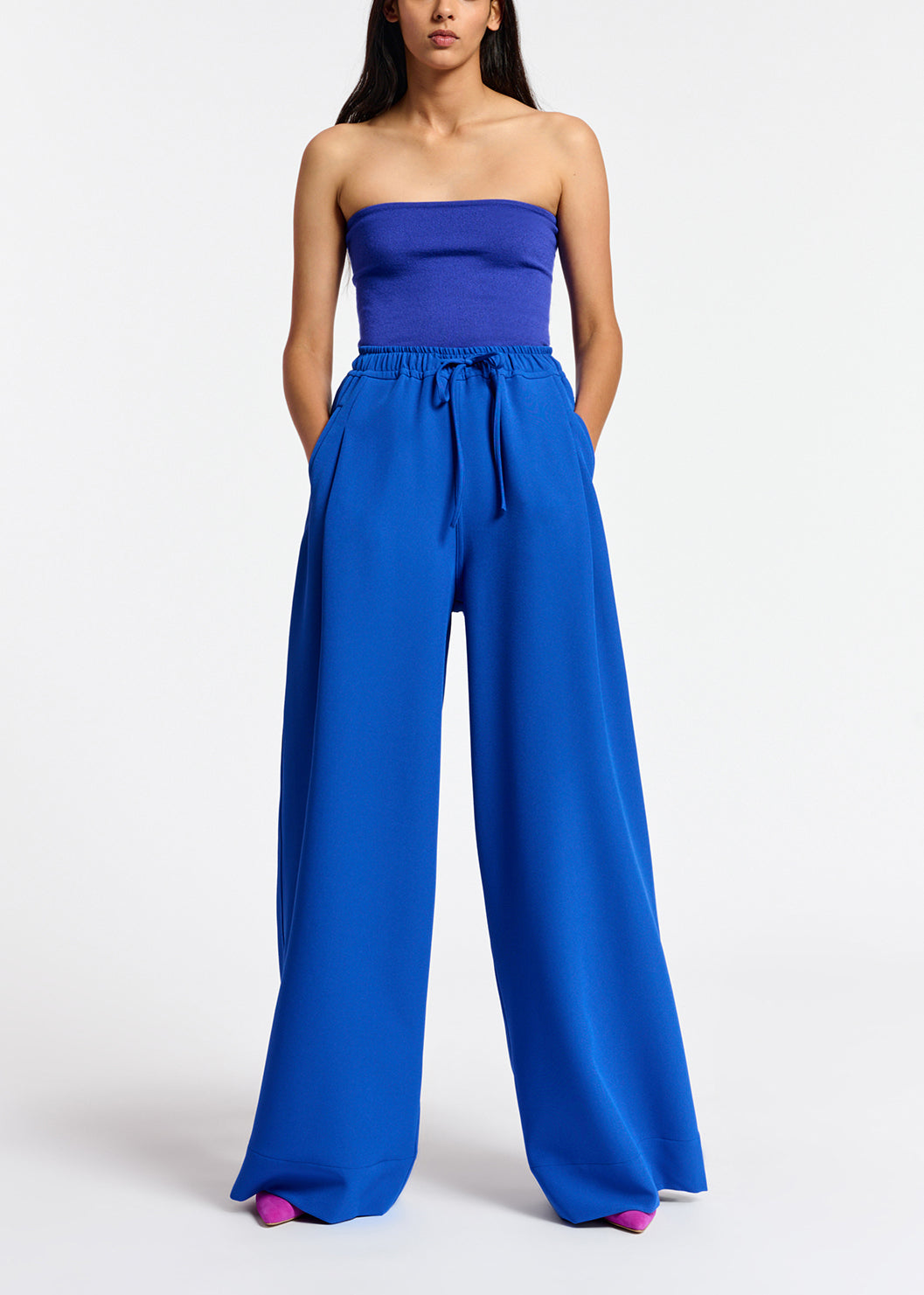 Blue wide-leg pants RE—SSENTIEL | Essentiel second hand