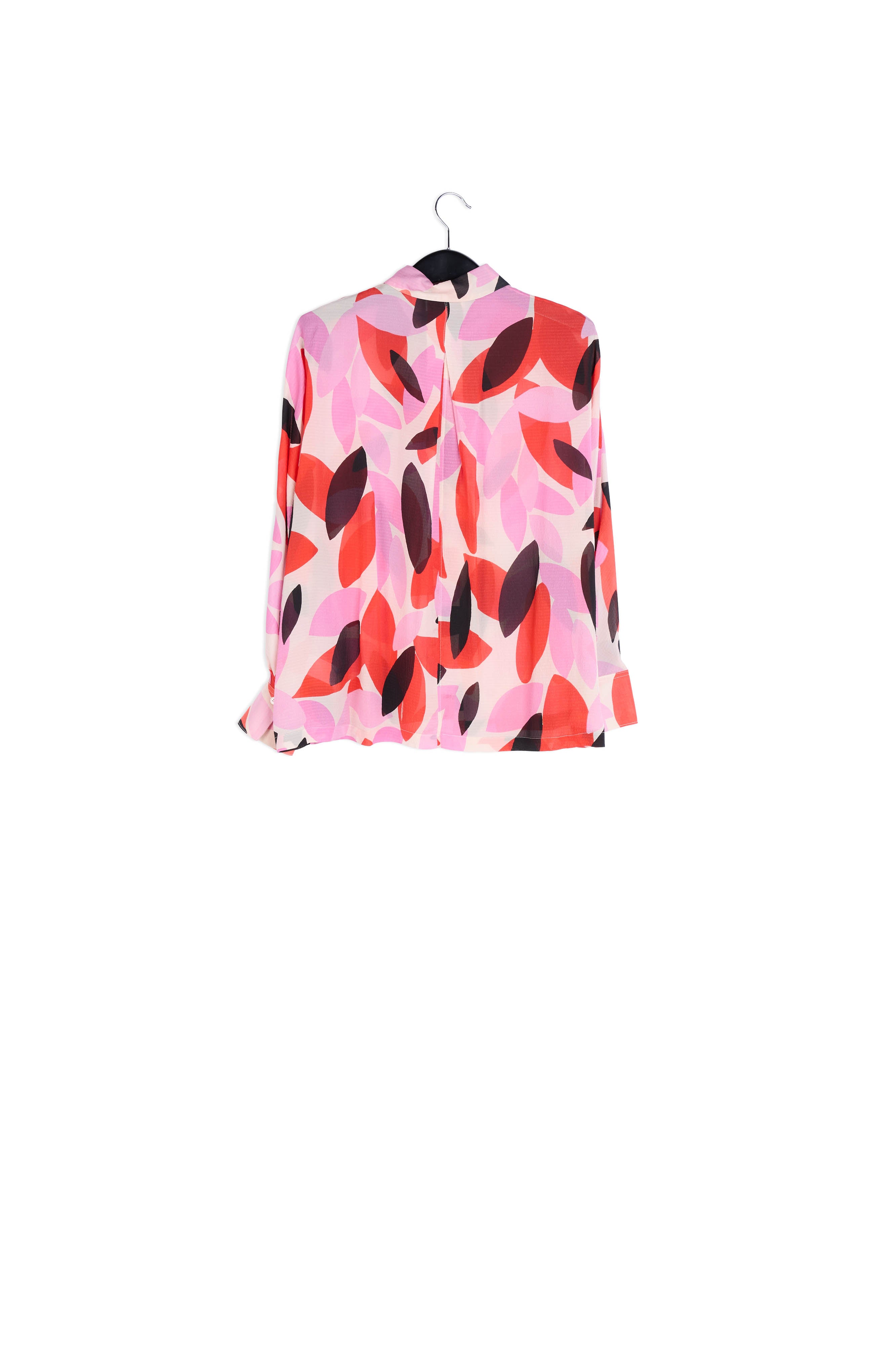 Hemd met gebroken witte, rode en roze abstracte print RE—SSENTIEL | Essentiel second hand