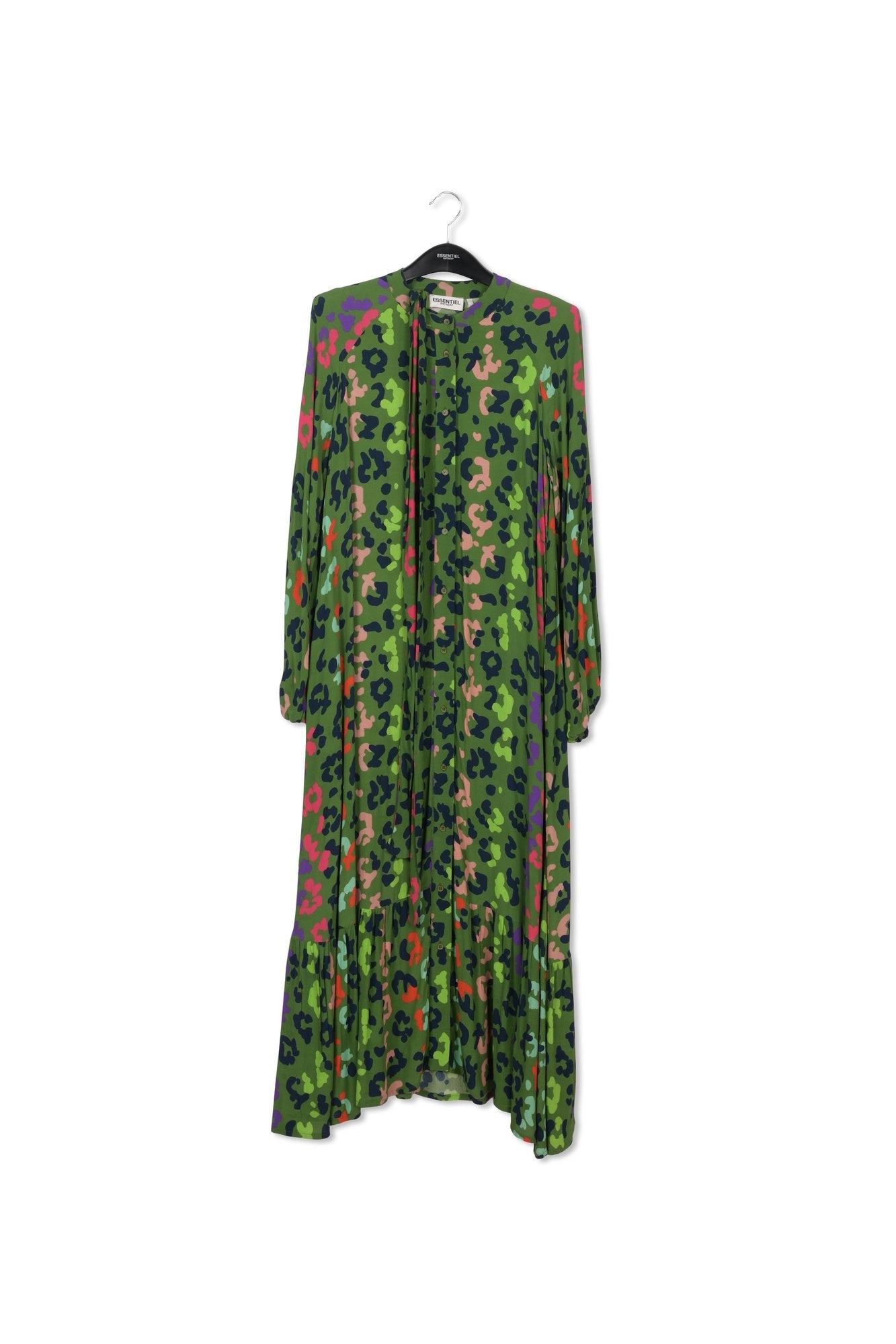Green leopard print maxi dress RE—SSENTIEL | Essentiel second hand