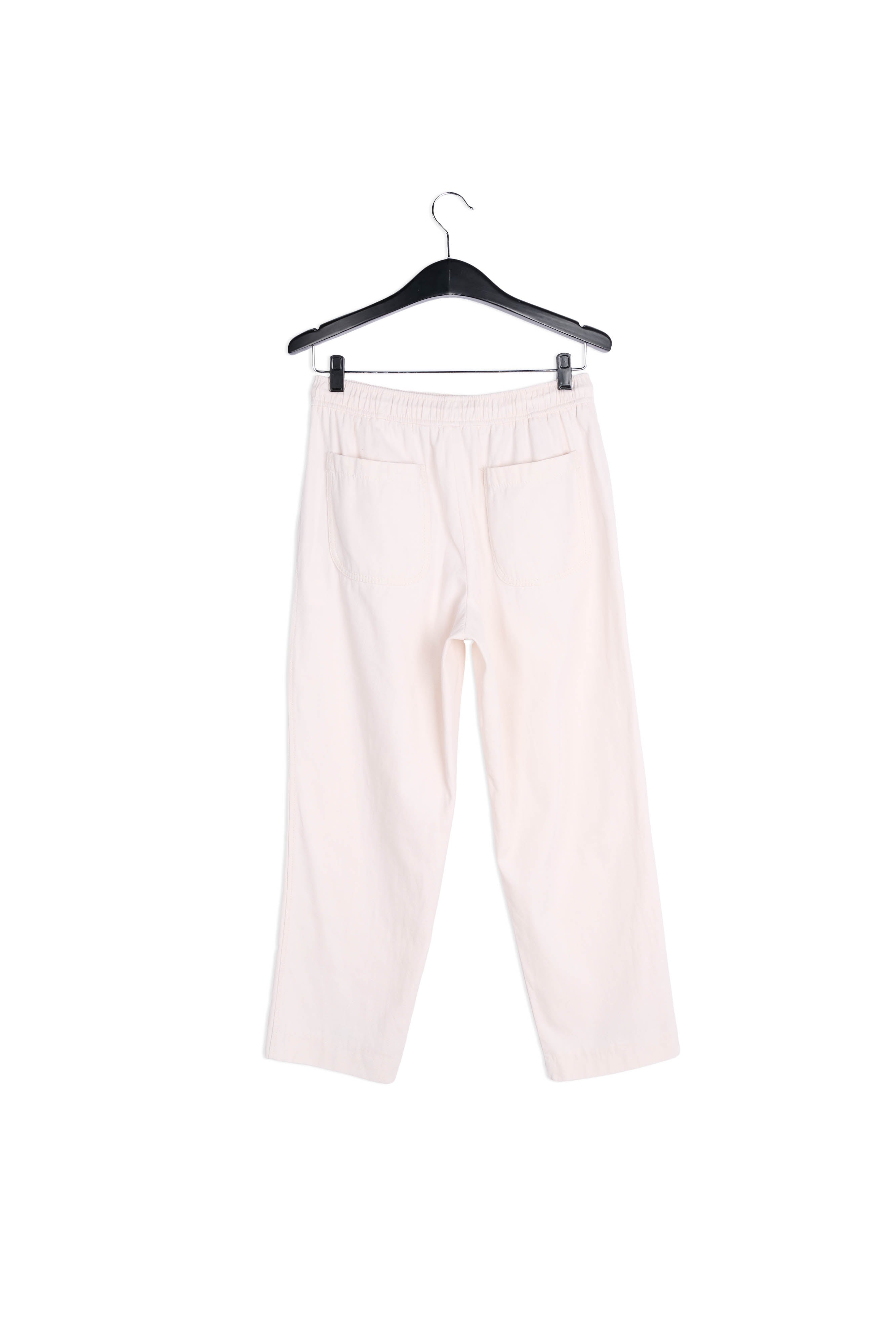 Pantalon fuselé en coton blanc cassé RE—SSENTIEL | Essentiel second hand