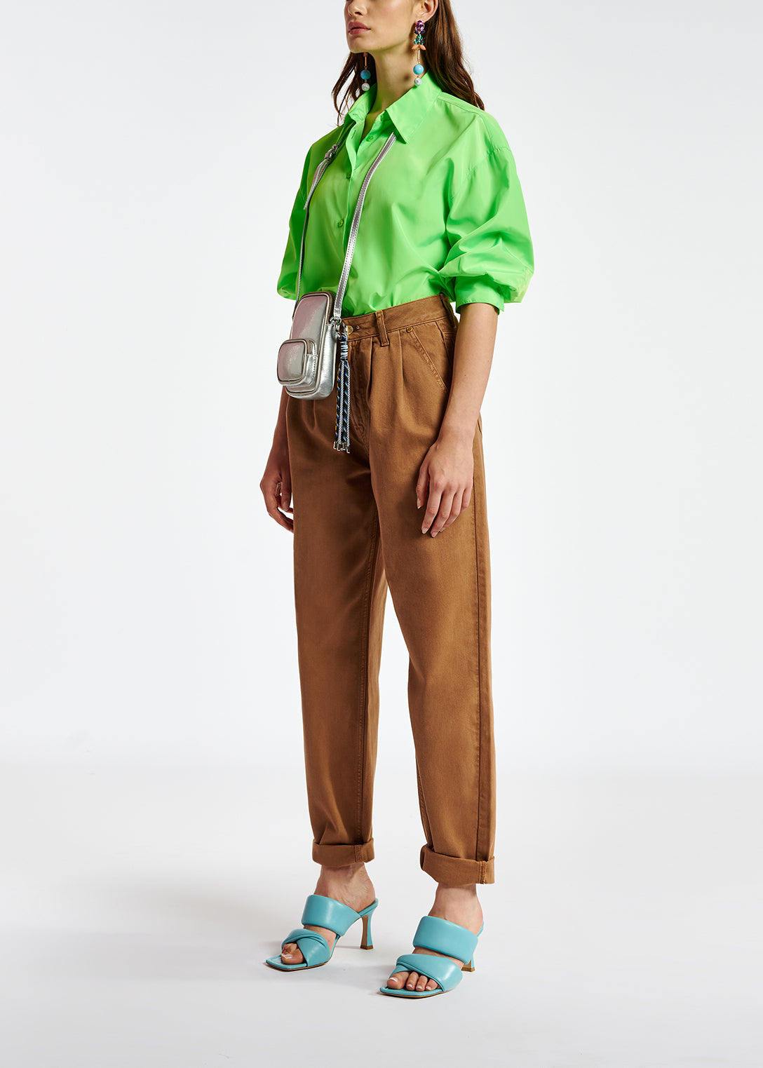 Neon green loose-fit shirt RE—SSENTIEL | Essentiel second hand