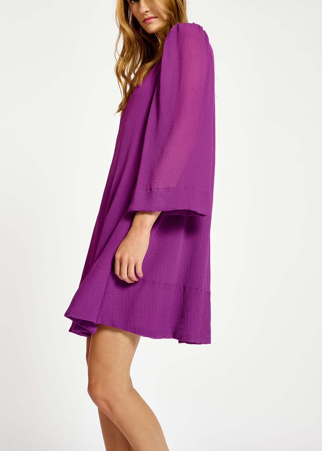 Purple mini dress with padded shoulders RE—SSENTIEL | Essentiel second hand