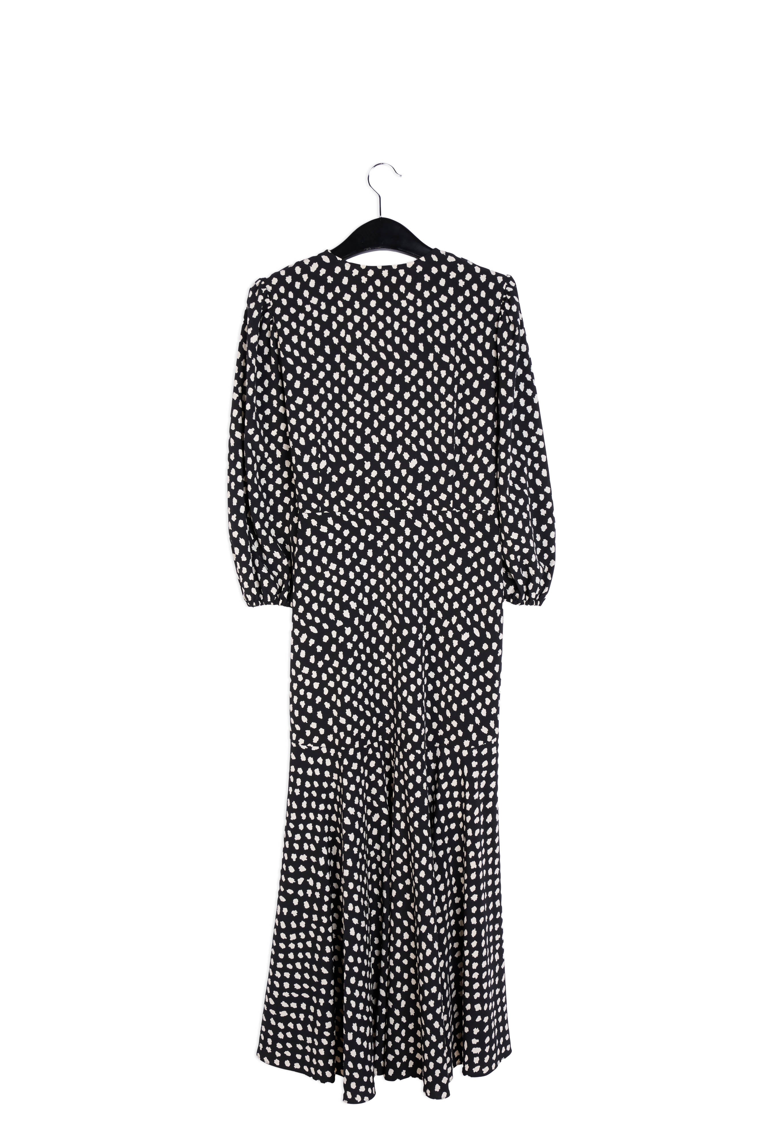 Black polka dot wrap maxi dress RE—SSENTIEL | Essentiel second hand