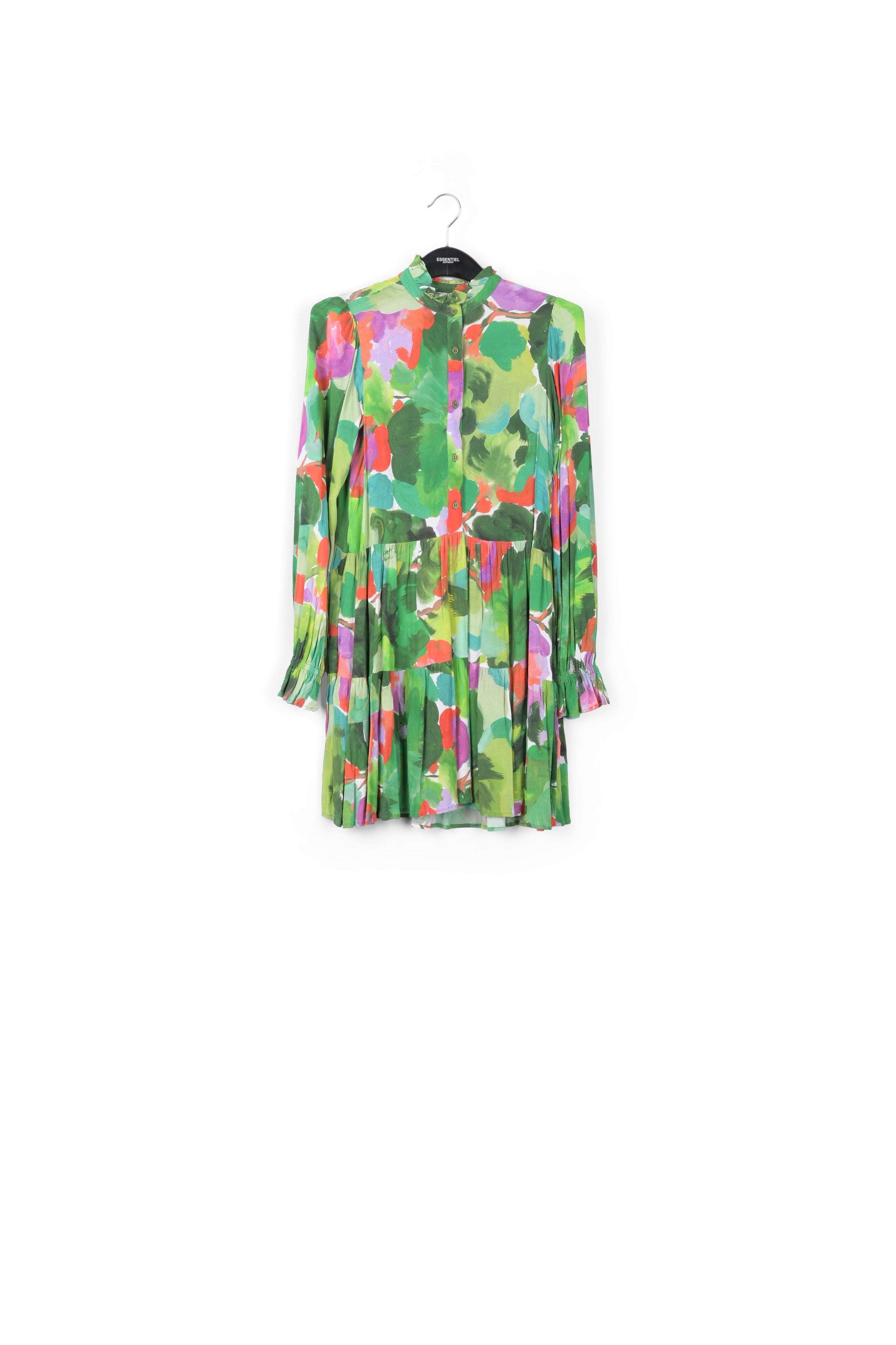 Green, red and purple watercolor-print mini dress RE—SSENTIEL | Essentiel second hand