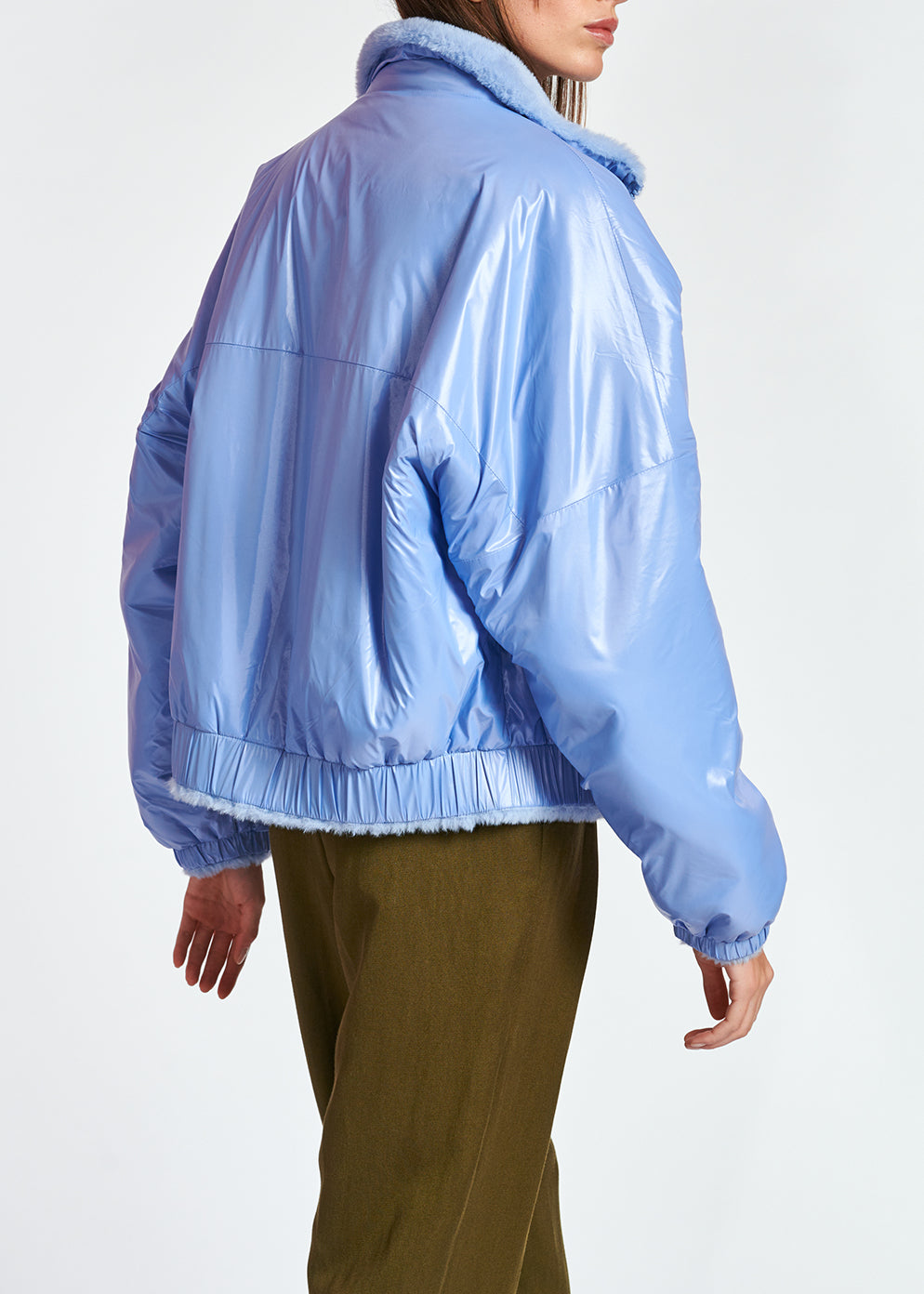Blouson aviateur bleu clair réversible RE—SSENTIEL | Essentiel second hand