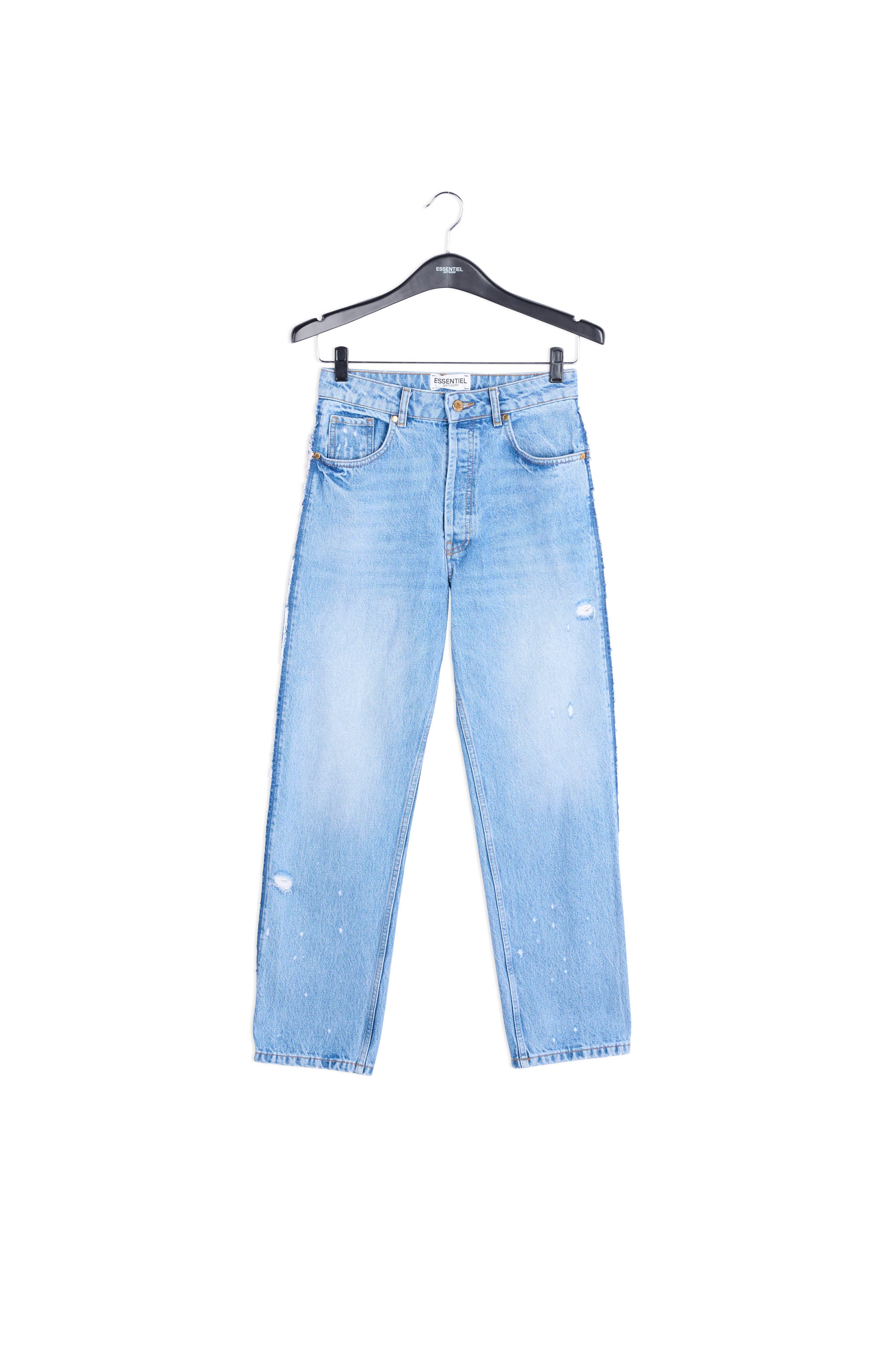 Donkerblauwe afgewassen jeans met hoge taille RE—SSENTIEL | Essentiel second hand