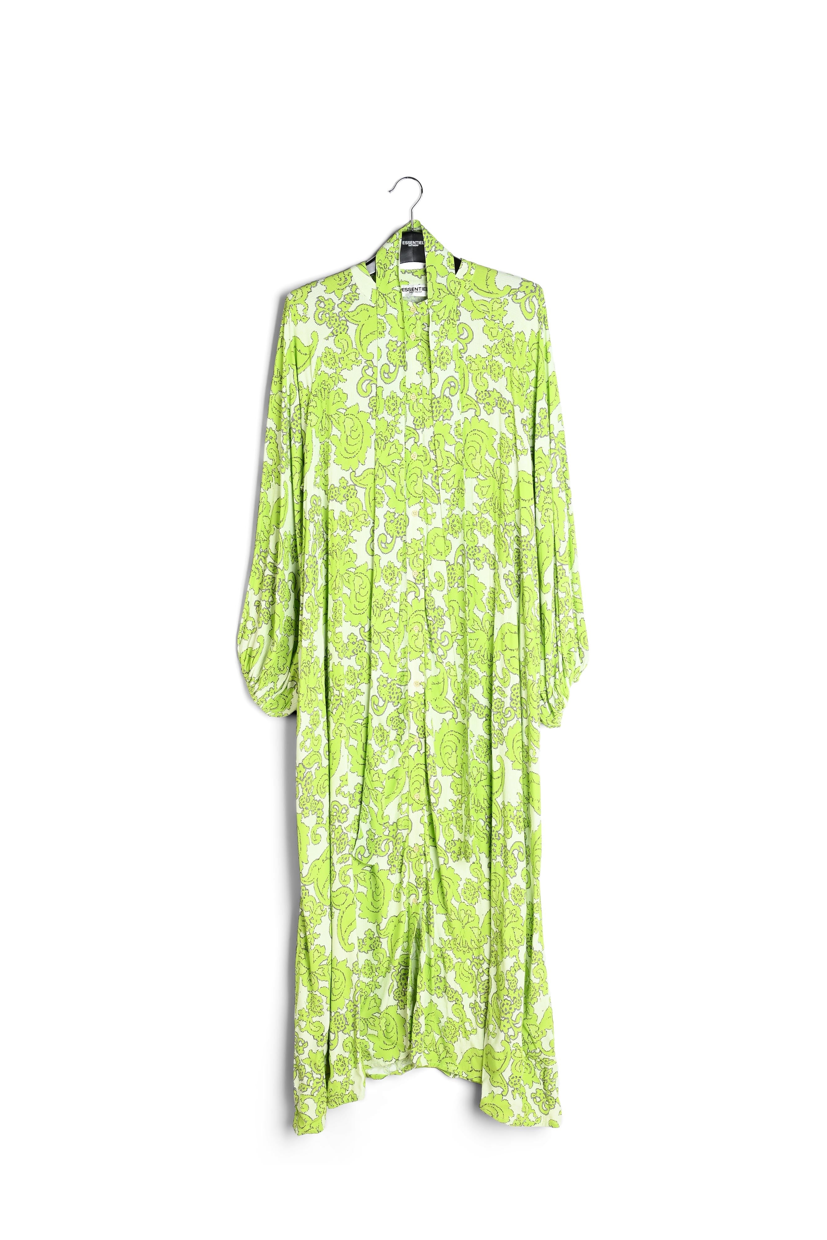 Green maxi-length dress with floral print RE—SSENTIEL | Essentiel second hand