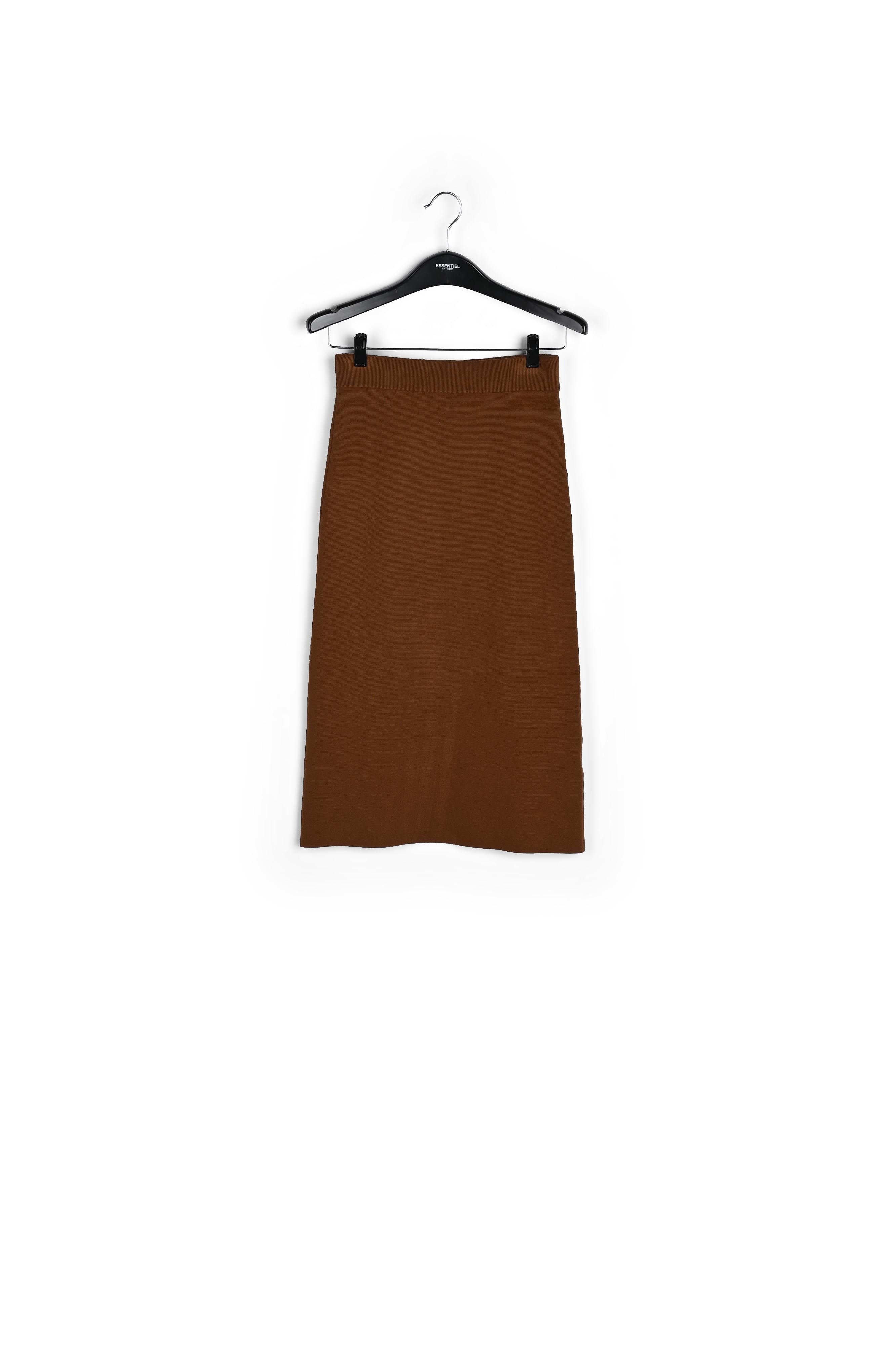 Jupe midi en tricot brun RE—SSENTIEL | Essentiel second hand