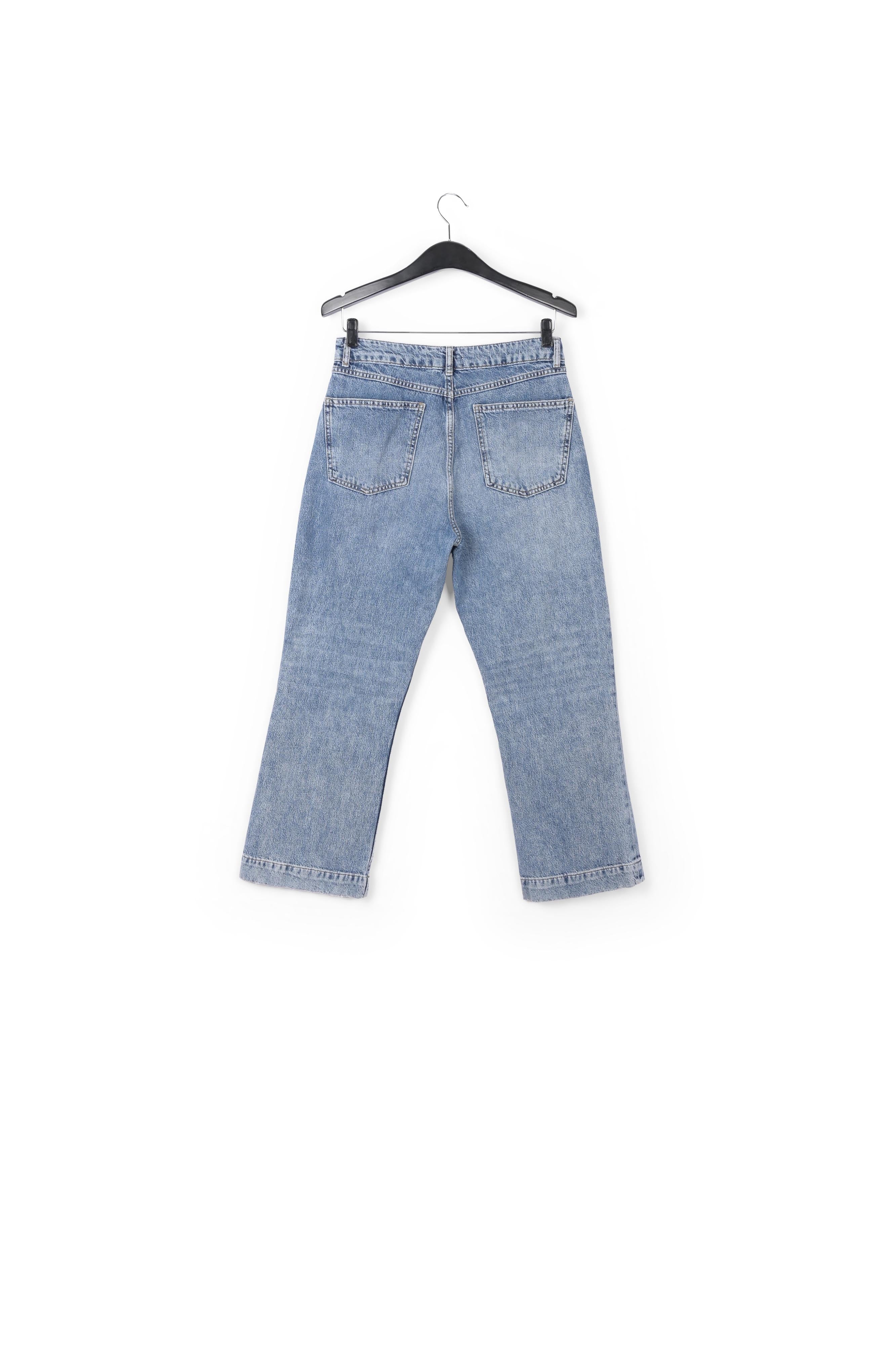 Blue cropped high-rise flared jeans RE—SSENTIEL | Essentiel second hand
