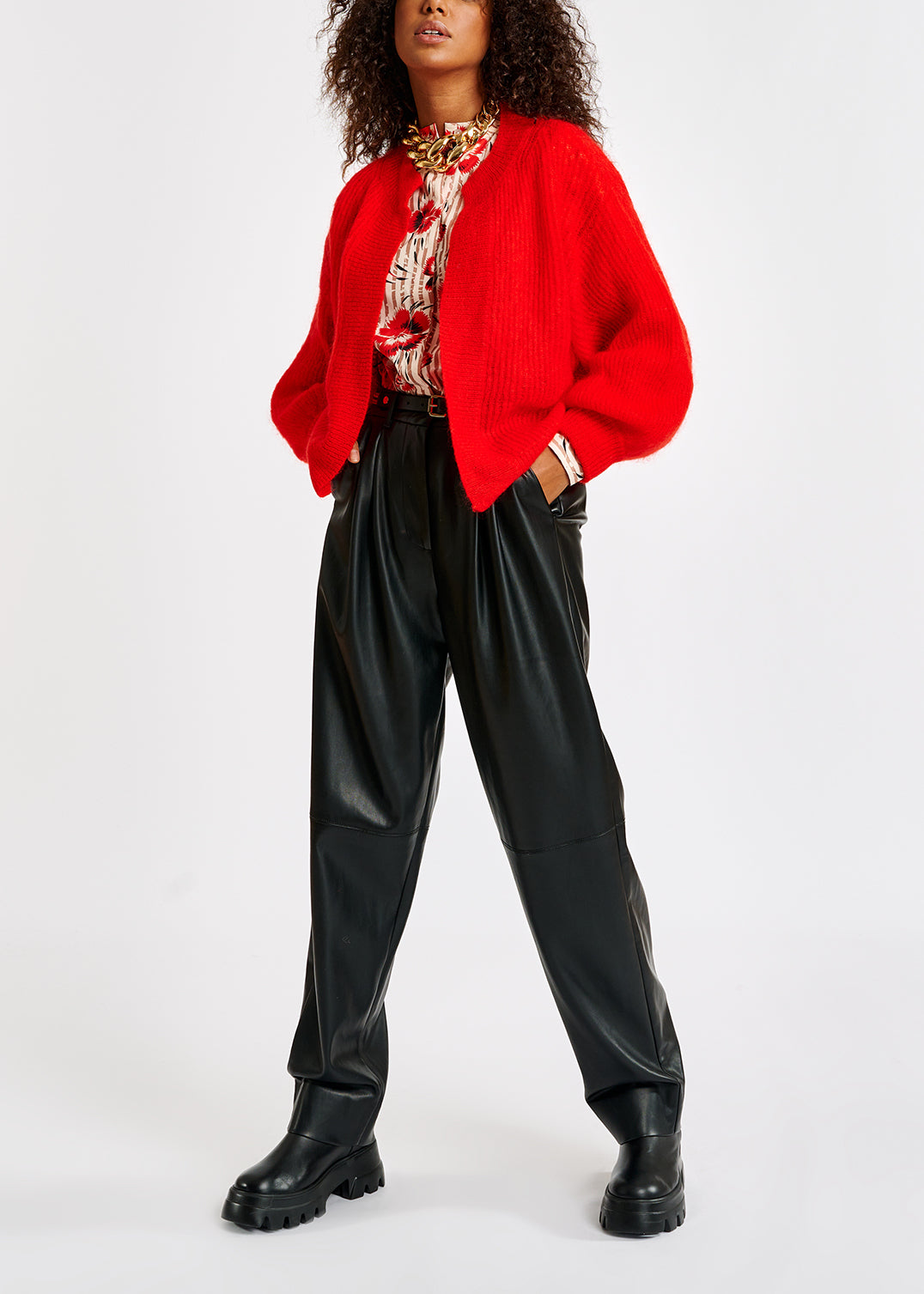 Orange mohair and wool blend cardigan RE—SSENTIEL | Essentiel second hand