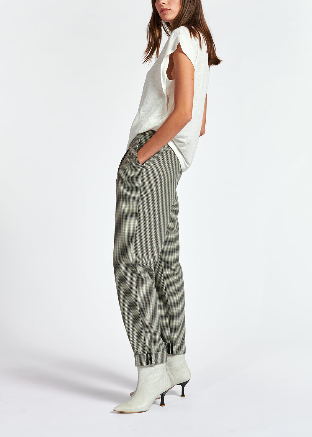 Off-white linen relaxed-fit T-shirt RE—SSENTIEL | Essentiel second hand