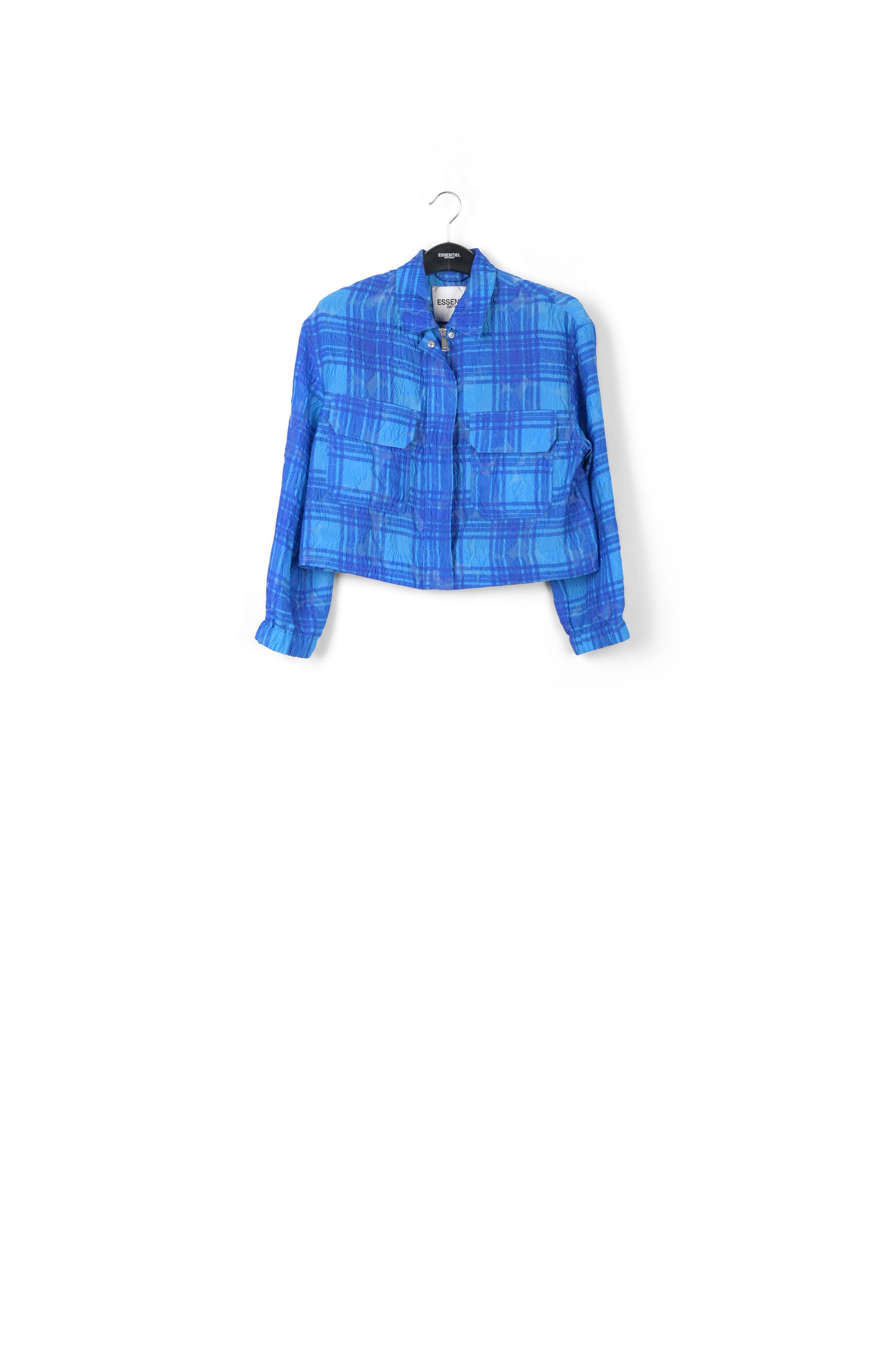 Blue checked cropped jacket RE—SSENTIEL | Essentiel second hand