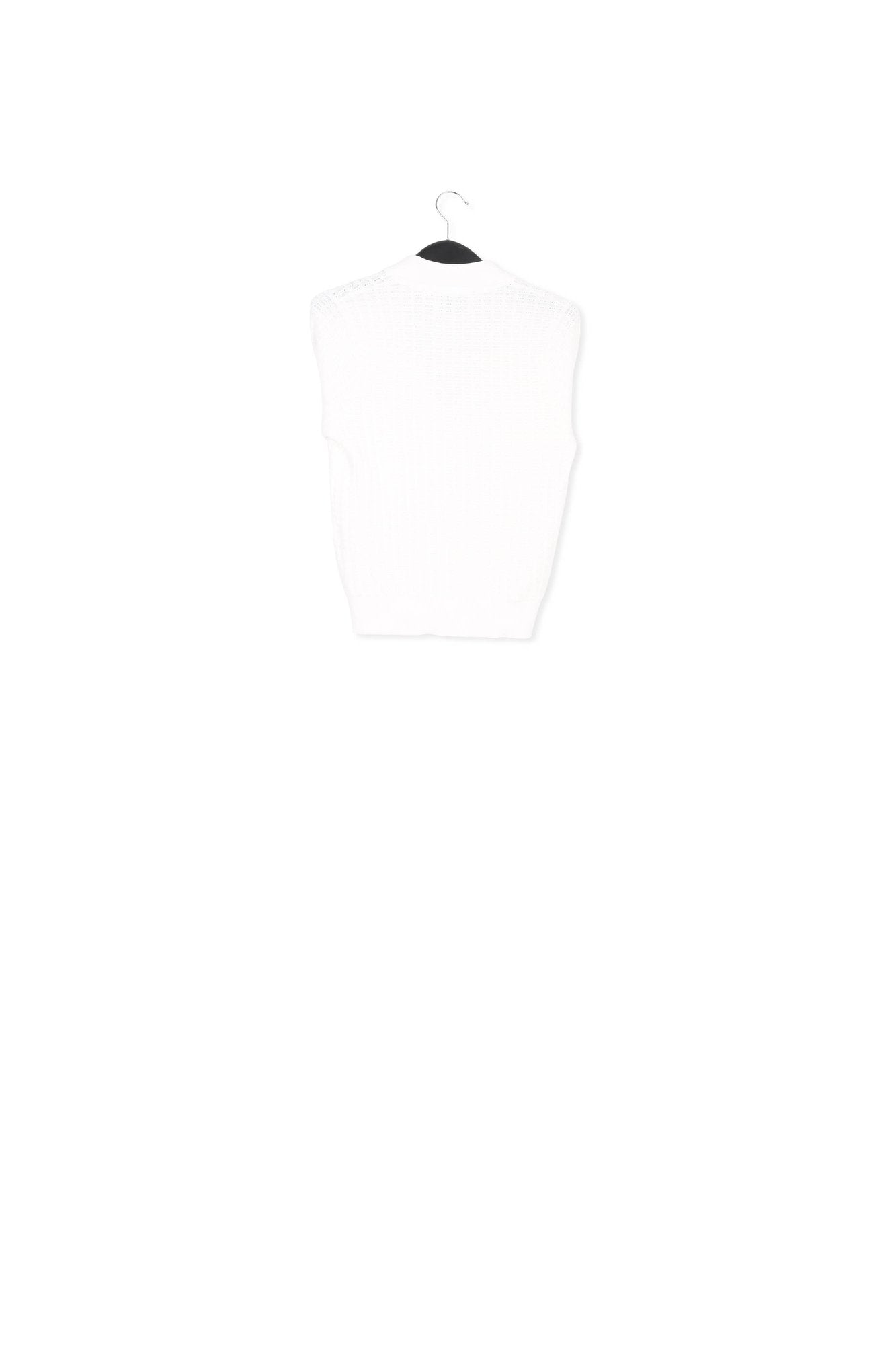 Off-white knitted V-neck top RE—SSENTIEL | Essentiel second hand