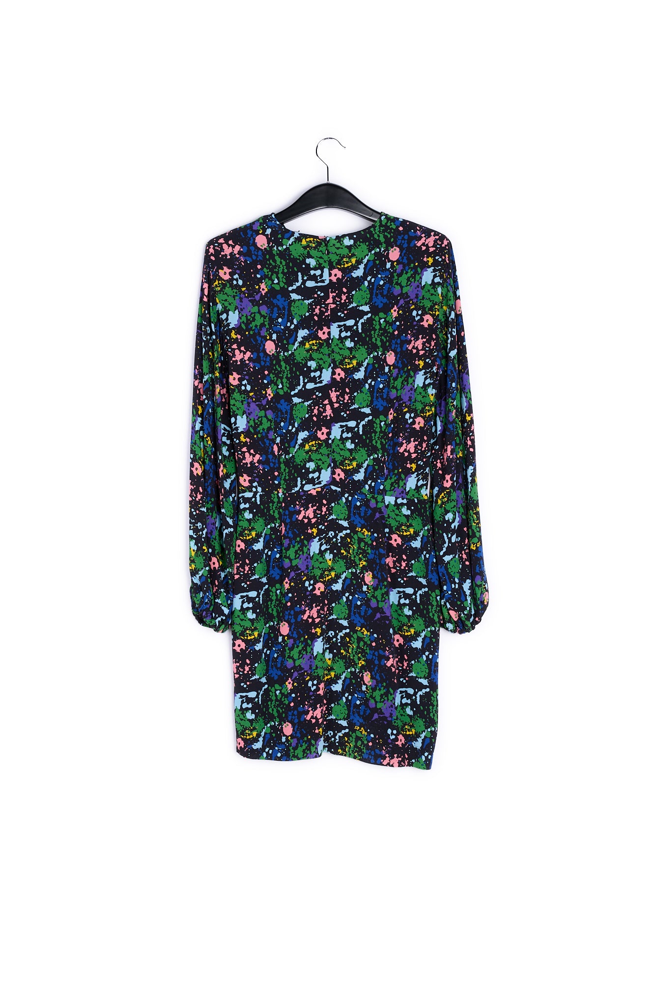Black and blue floral print mini dress RE—SSENTIEL | Essentiel second hand