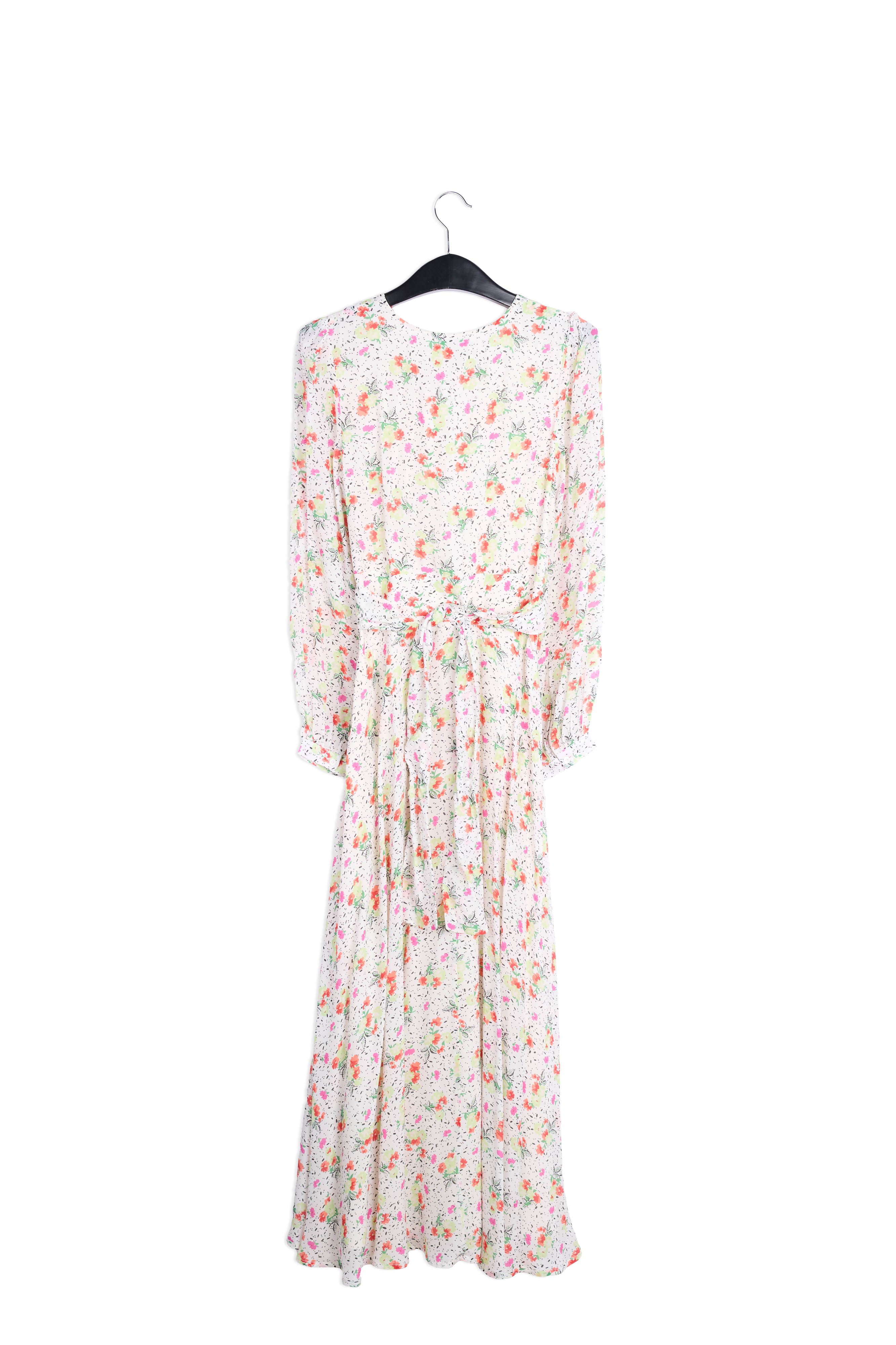 Robe maxi portefeuille blanc cassé à fleurs RE—SSENTIEL | Essentiel second hand