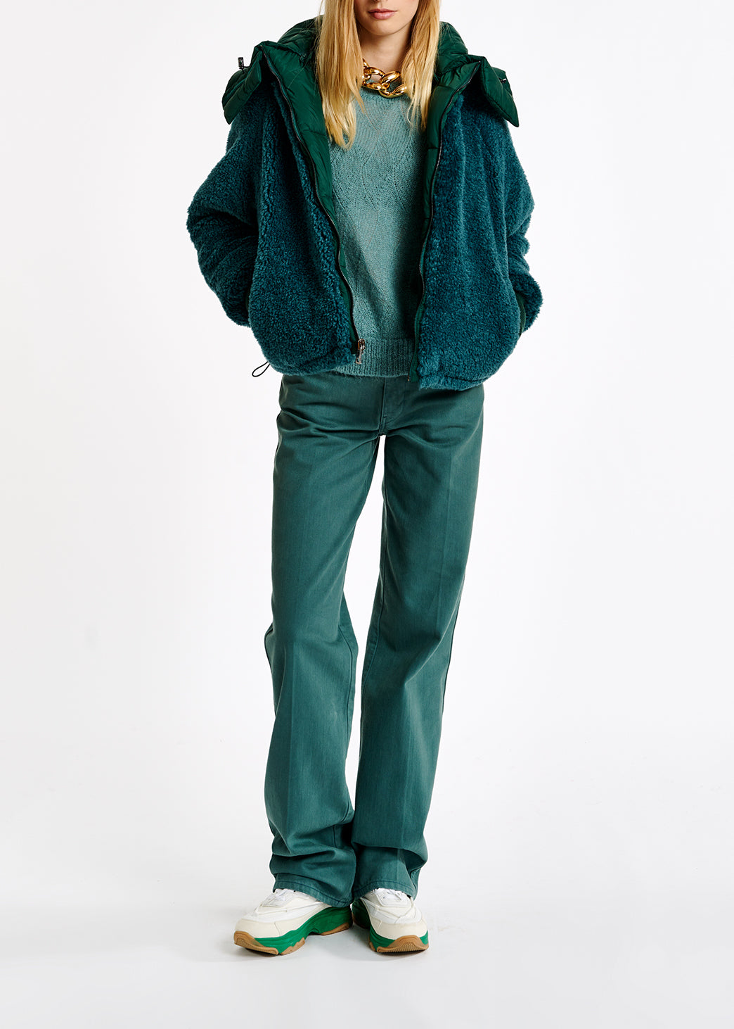 Blue ajour-knitted mohair sweater RE—SSENTIEL | Essentiel second hand