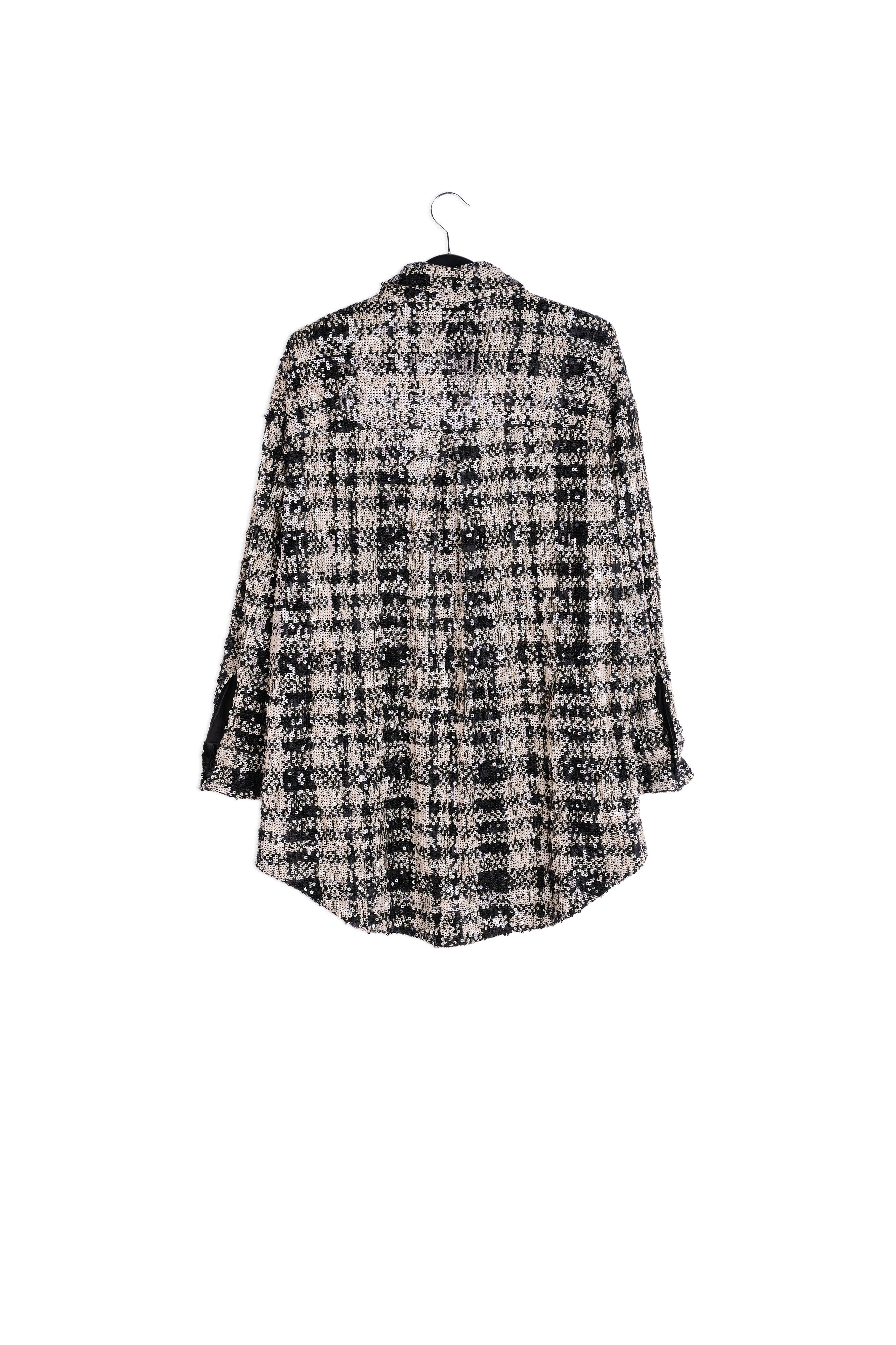 Black and white sequined overshirt RE—SSENTIEL | Essentiel second hand