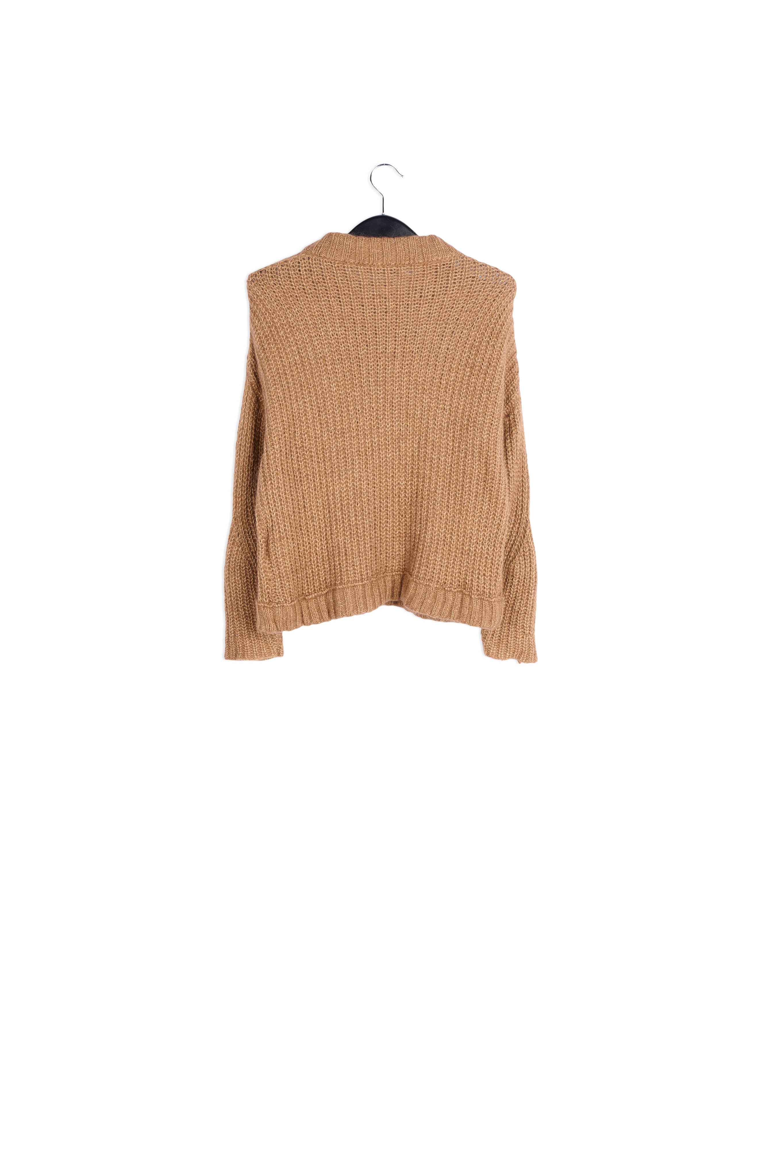 Pull marron clair oversize au tricot torsadé RE—SSENTIEL | Essentiel second hand